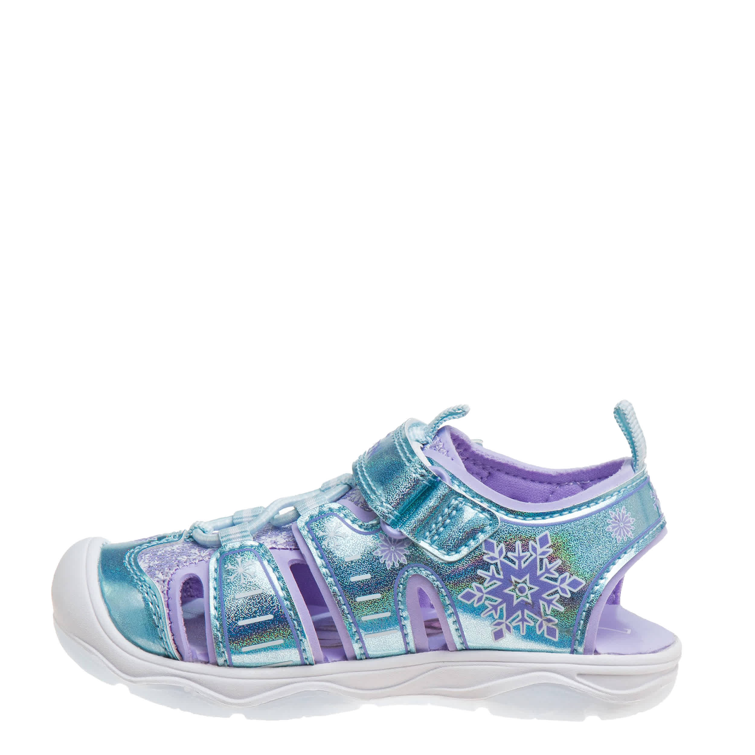 DISNEY-GIRLS TODDLER-LITTLE KID FROZEN CLOSED TOE SANDAL-LIGHT BLUE & LILAC