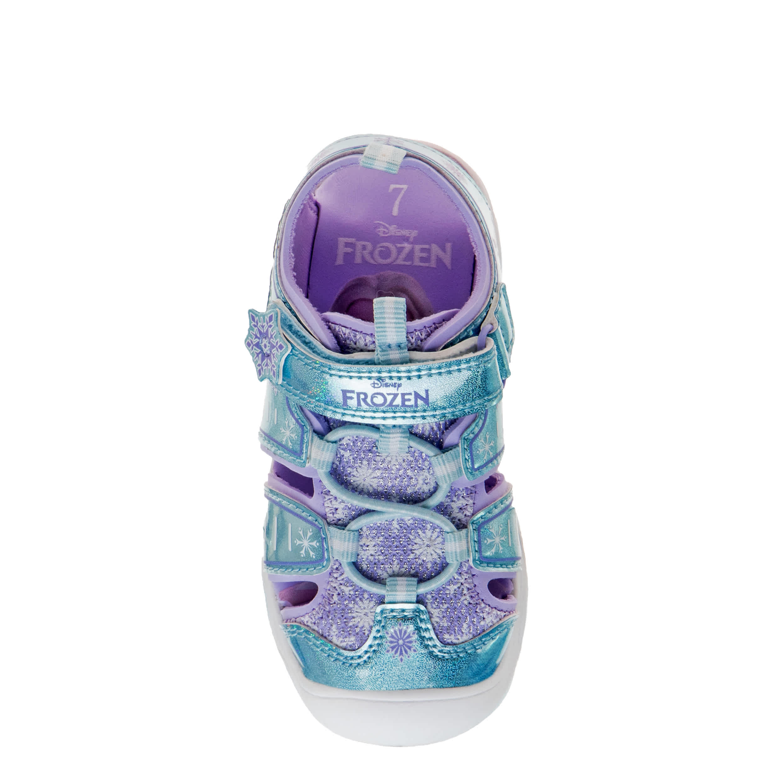 DISNEY-GIRLS TODDLER-LITTLE KID FROZEN CLOSED TOE SANDAL-LIGHT BLUE & LILAC