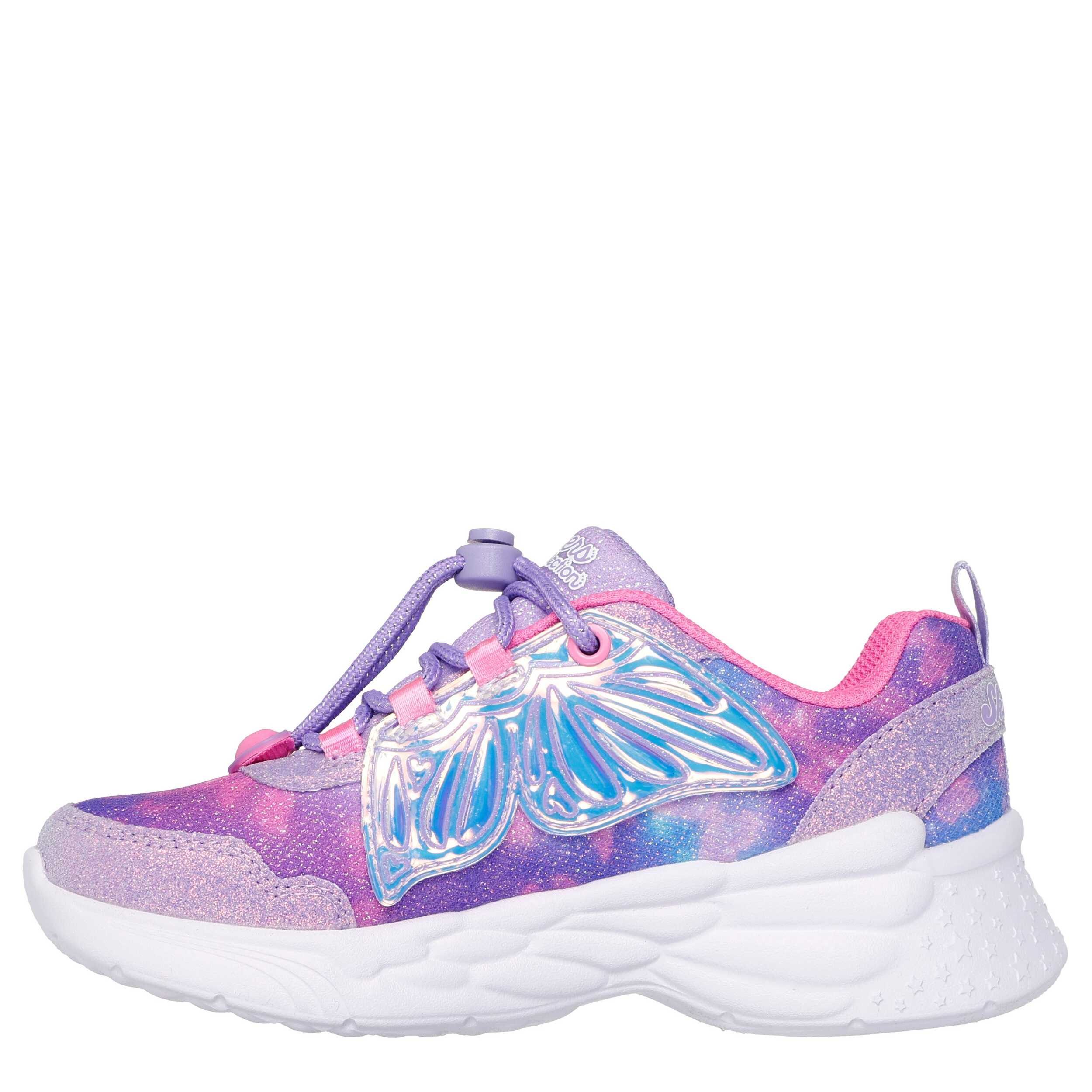 SKECHERS GIRLS LITTLE KID DREAM RACER LIGHT UP SNEAKER - PURPLE
