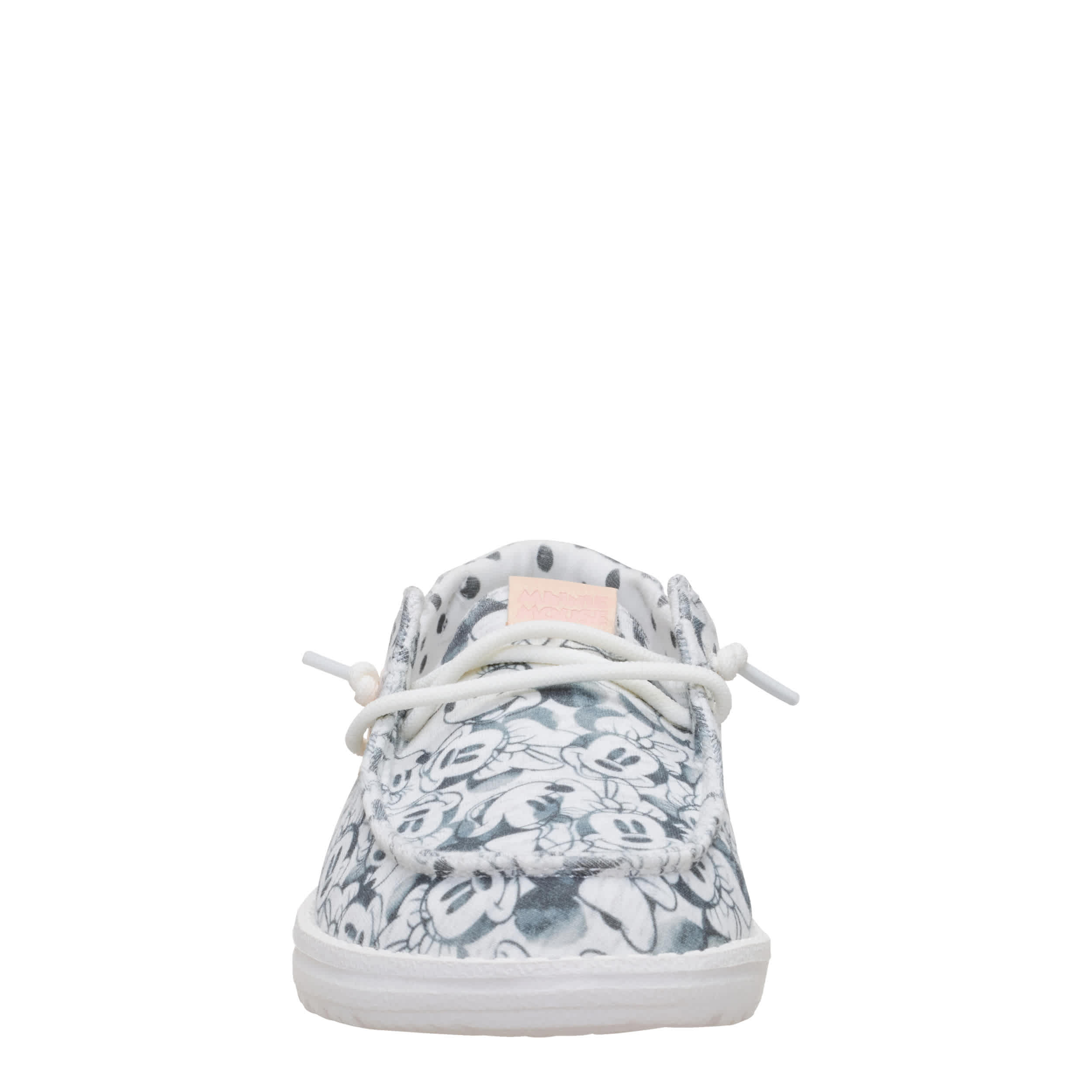 HEYDUDE-GIRLS WENDY YOUTH MINNIE MOUSE SLIP ON SNEAKER-GREY & PINK