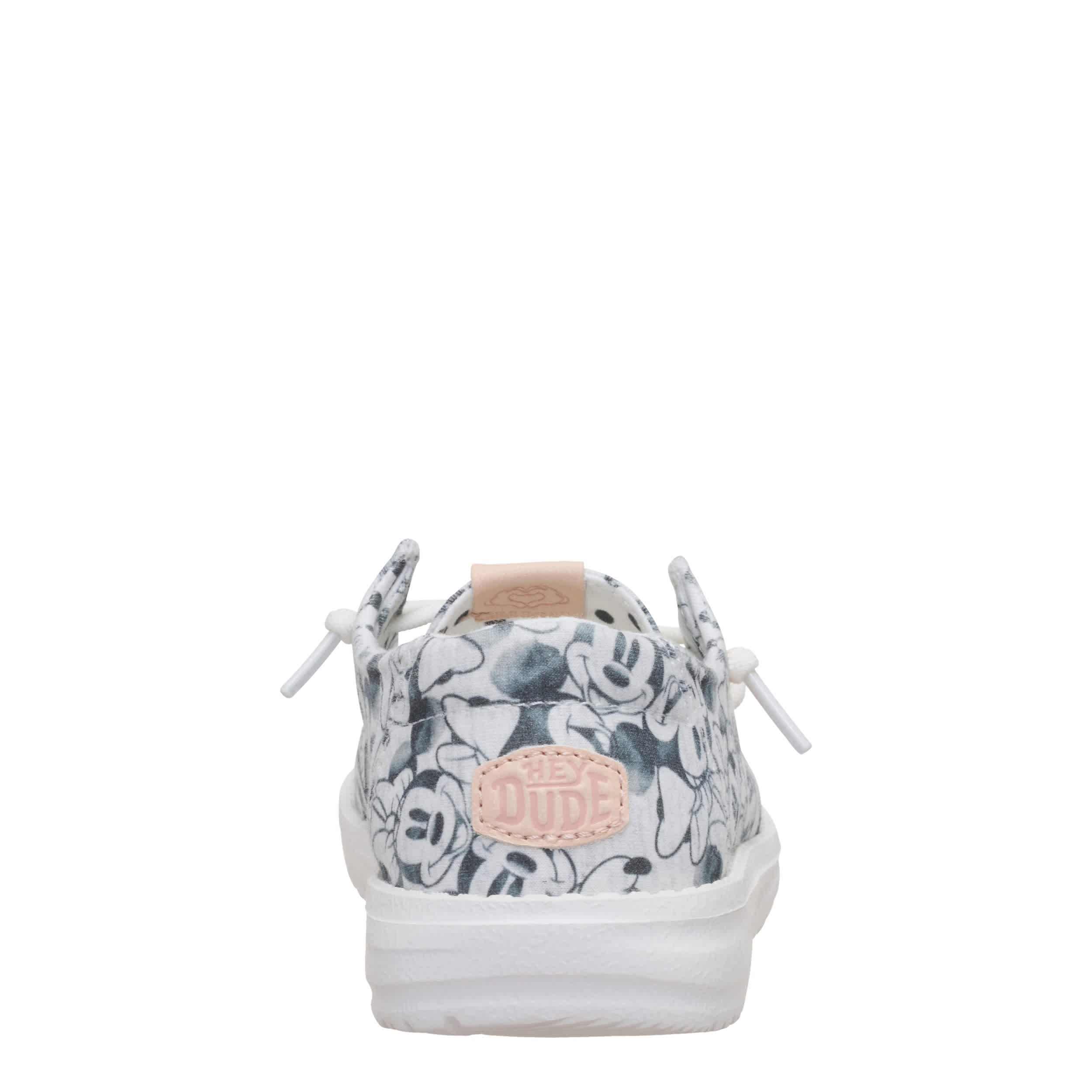 HEYDUDE-GIRLS WENDY YOUTH MINNIE MOUSE SLIP ON SNEAKER-GREY & PINK