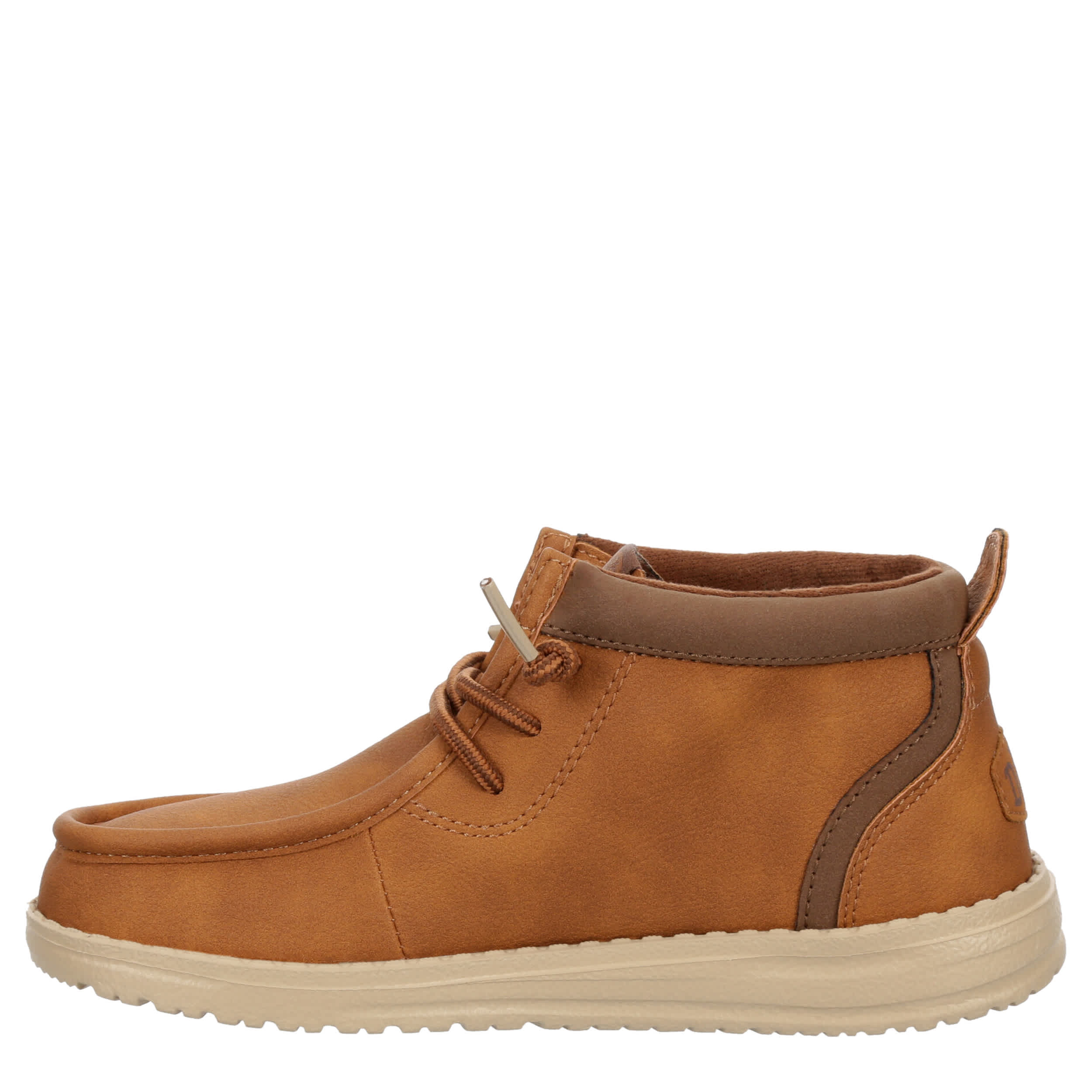 HEYDUDE BOYS LITTLE-BIG KID WALLY YOUTH MID CHUKKA - COGNAC