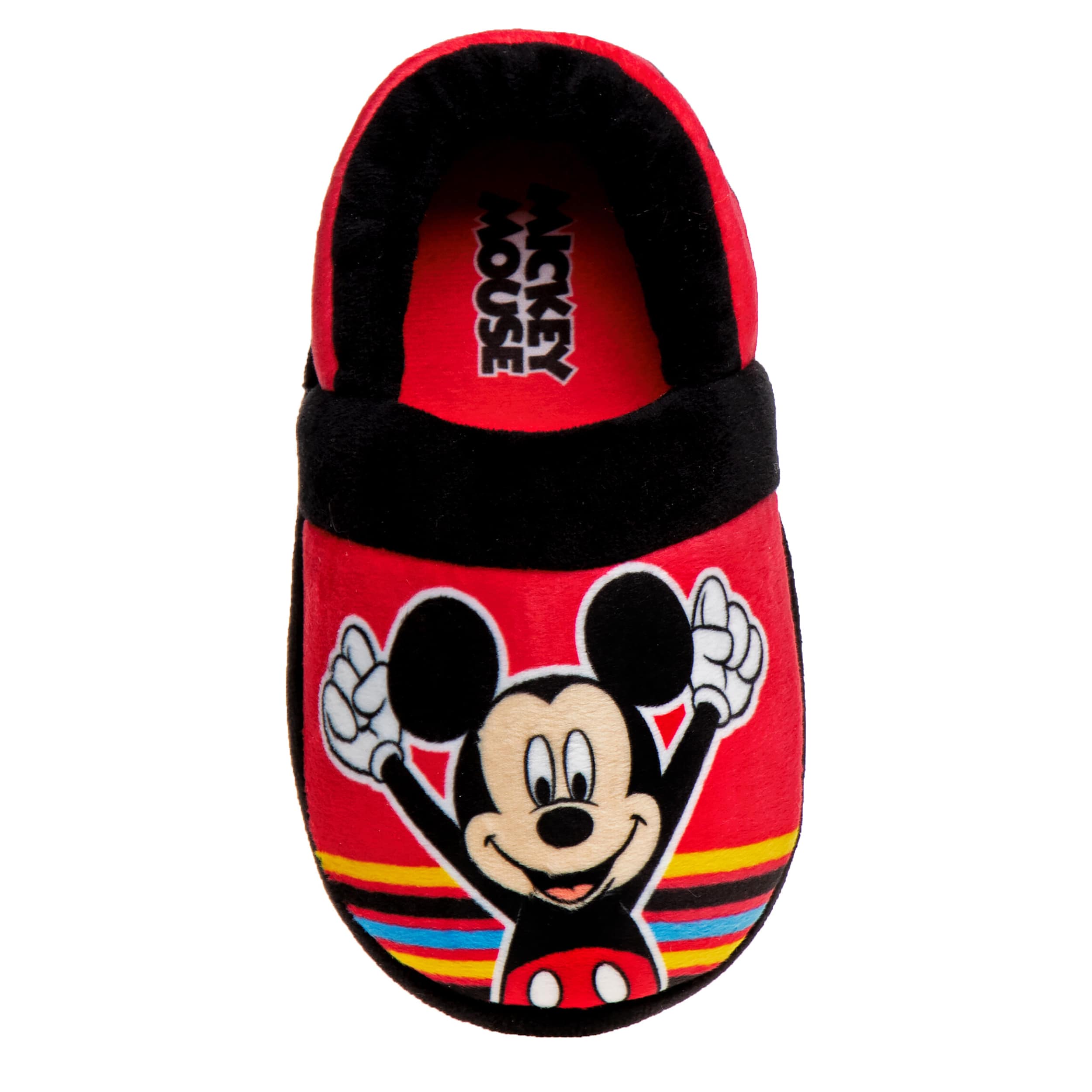 DISNEY-BOYS TODDLER MICKEY MOUSE SLIPPER-BLACK & RED