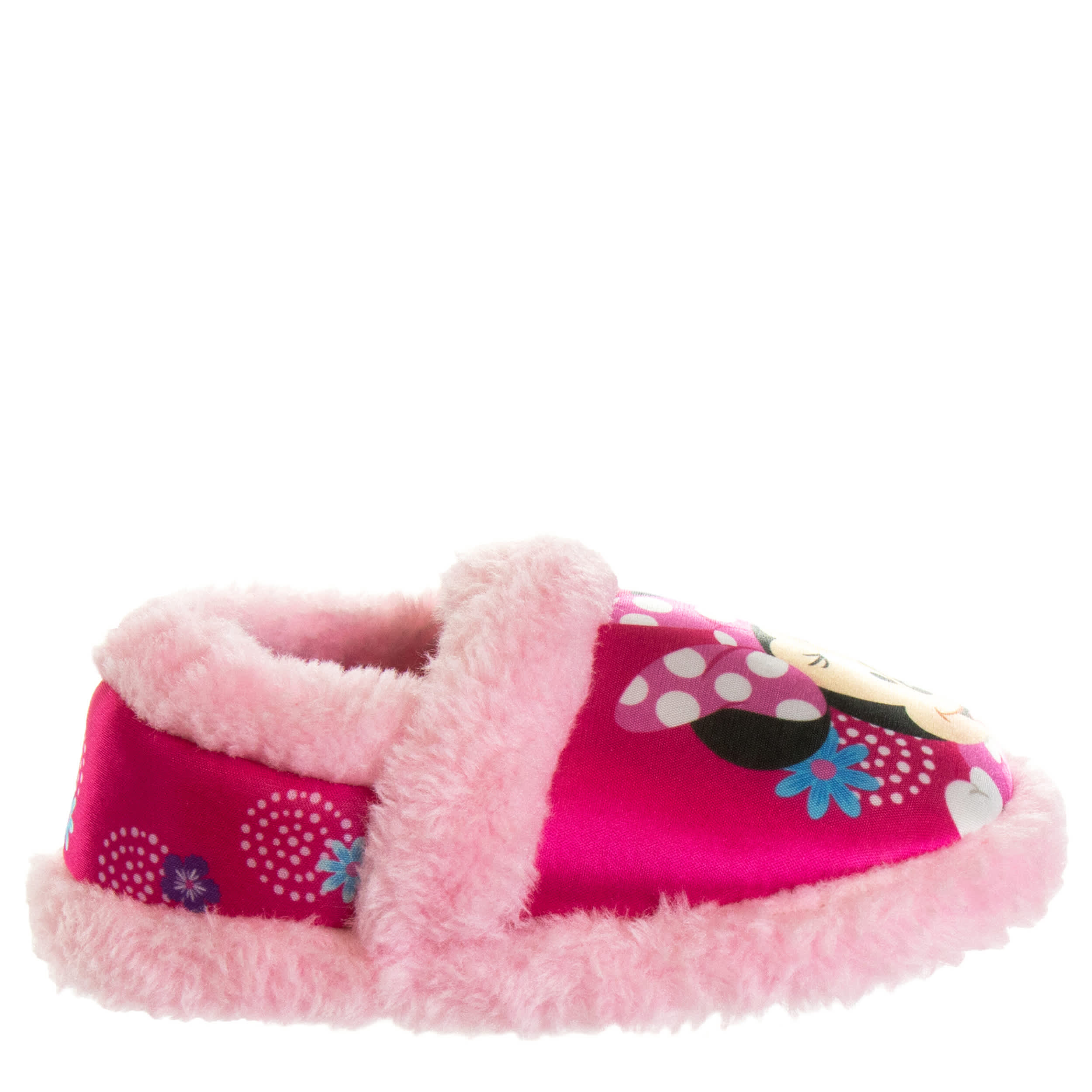DISNEY-GIRLS TODDLER MINNIE MOUSE SLIPPER-FUSCHIA & PINK
