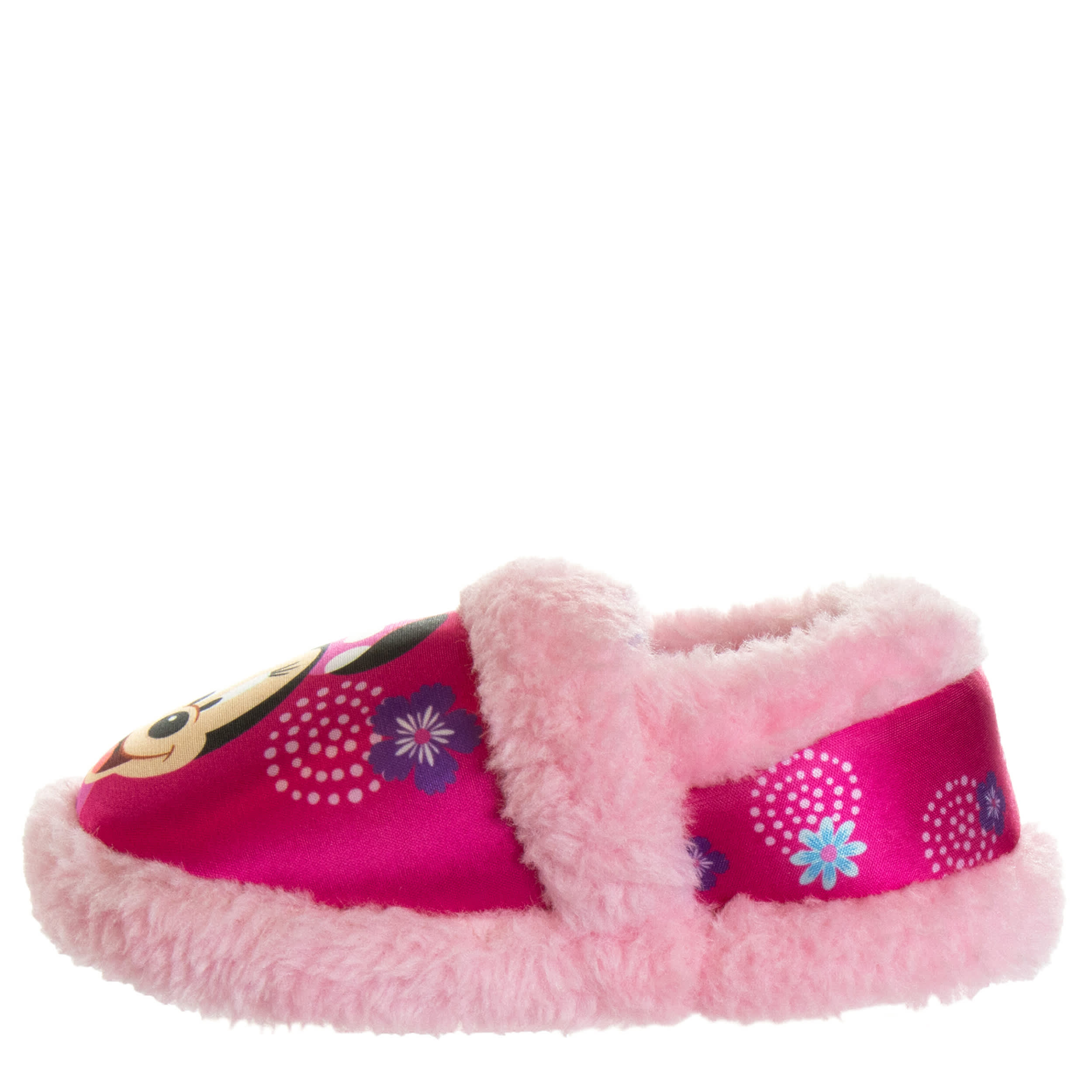 DISNEY-GIRLS TODDLER MINNIE MOUSE SLIPPER-FUSCHIA & PINK