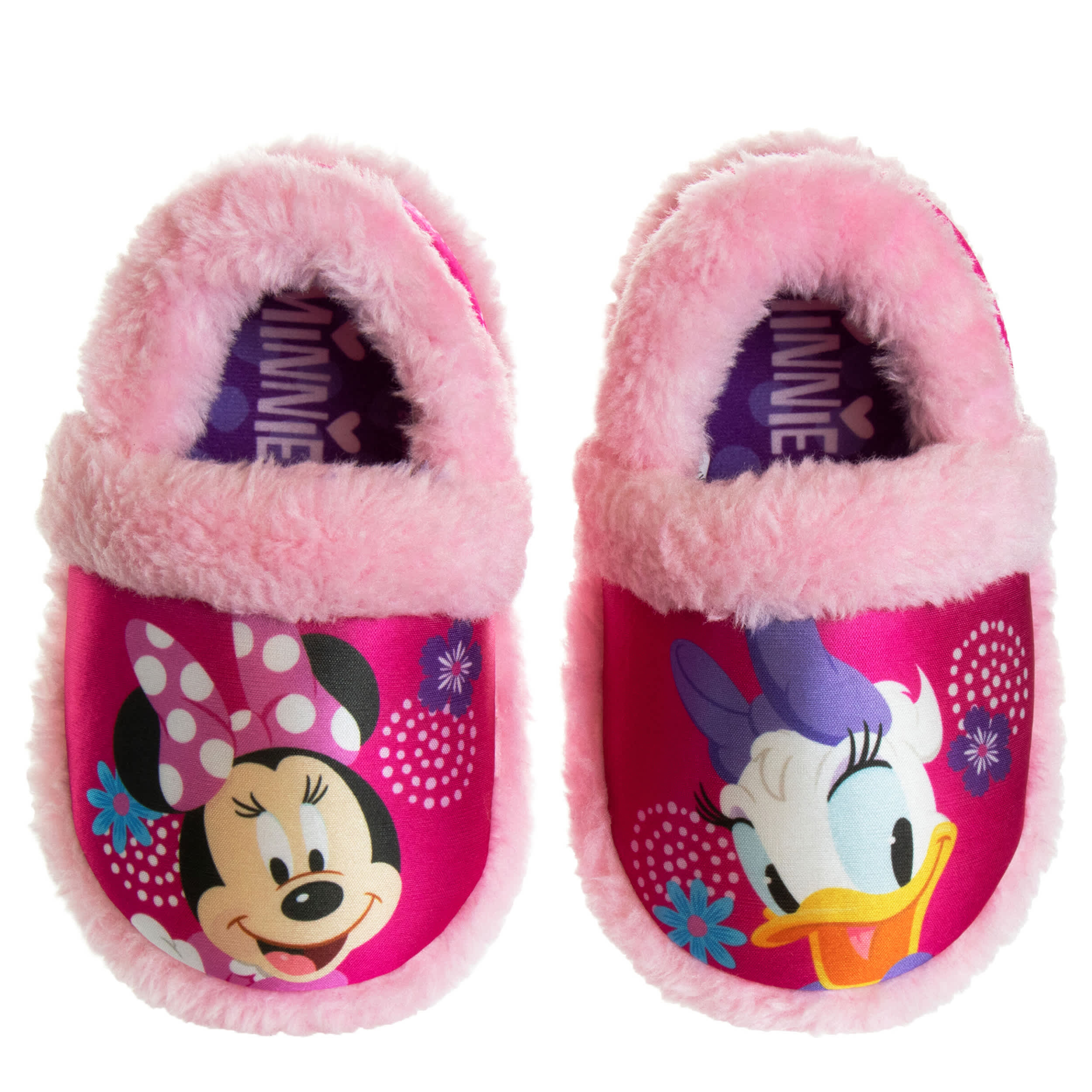 DISNEY-GIRLS TODDLER MINNIE MOUSE SLIPPER-FUSCHIA & PINK