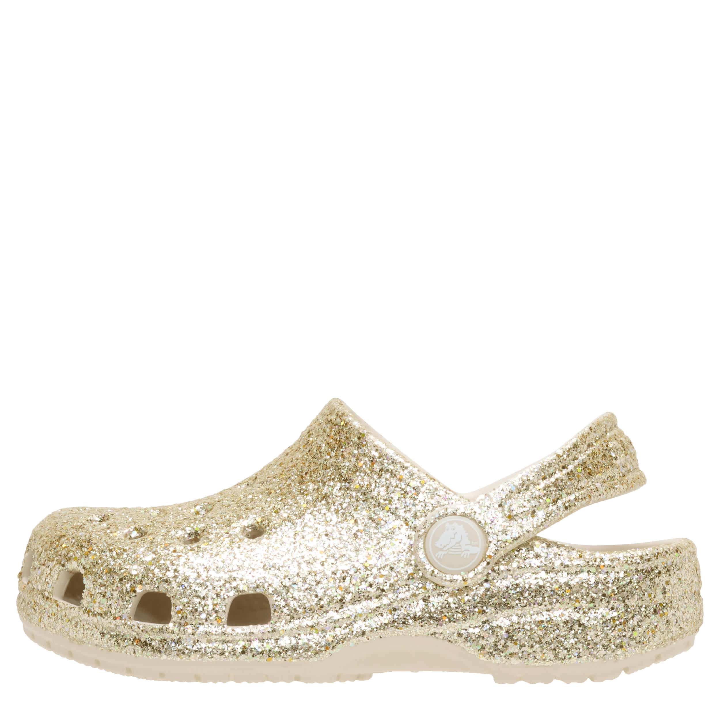 CROCS GIRLS TODDLER CLASSIC GLITTER CLOG - GOLD