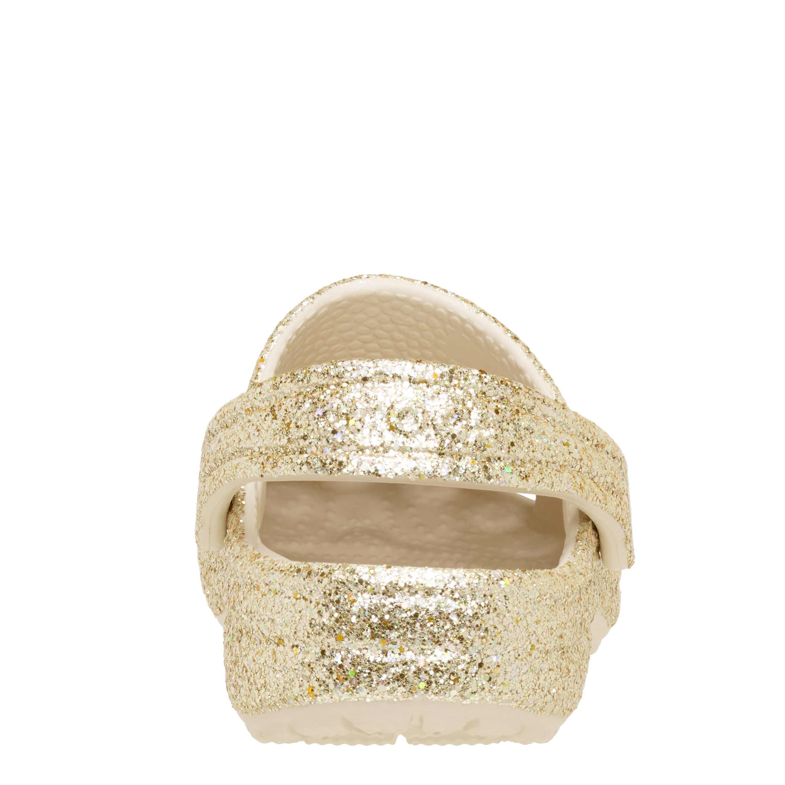 CROCS GIRLS TODDLER CLASSIC GLITTER CLOG - GOLD
