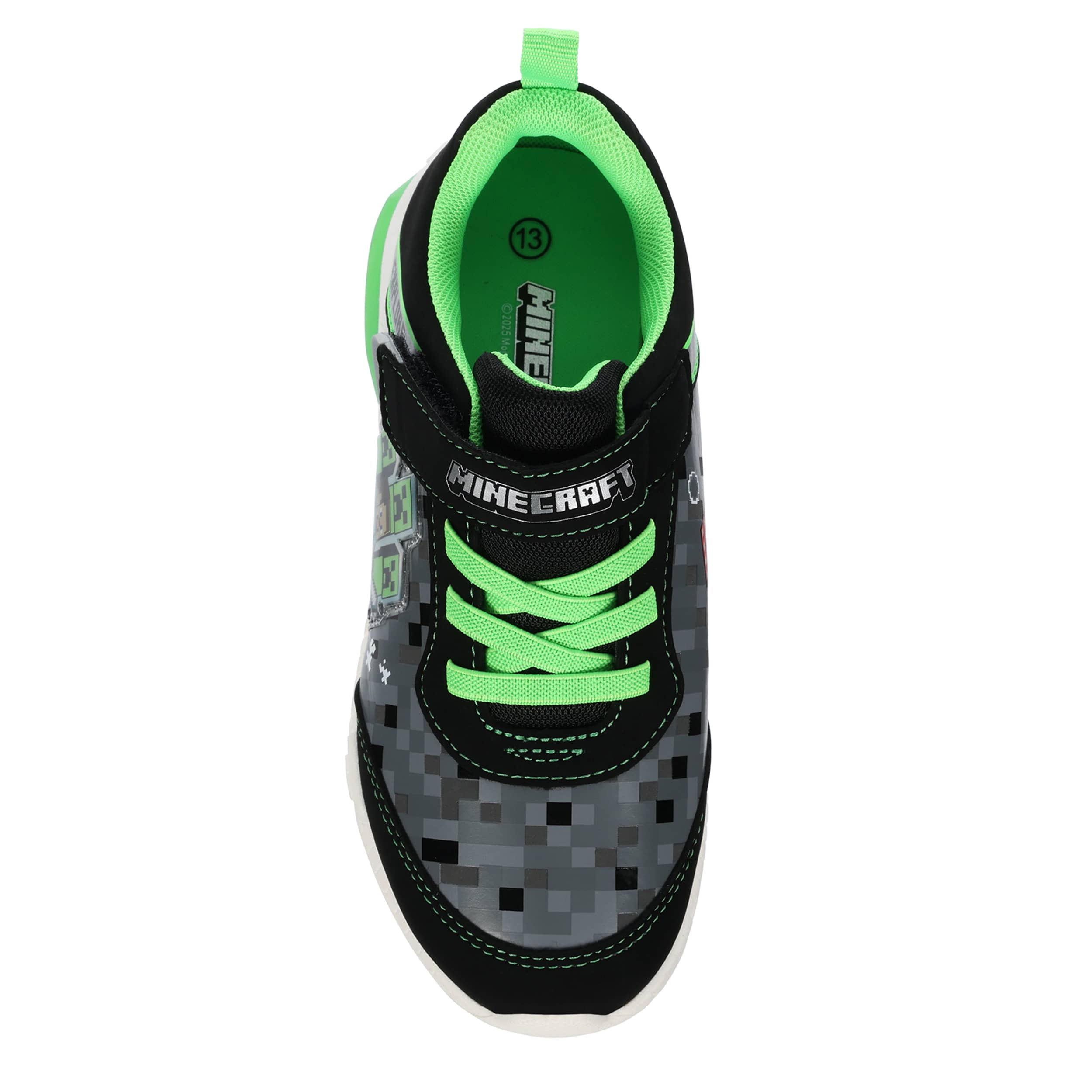 MINECRAFT BOYS LITTLE KID MINECRAFT LIGHT UP SNEAKER - DARK GREY