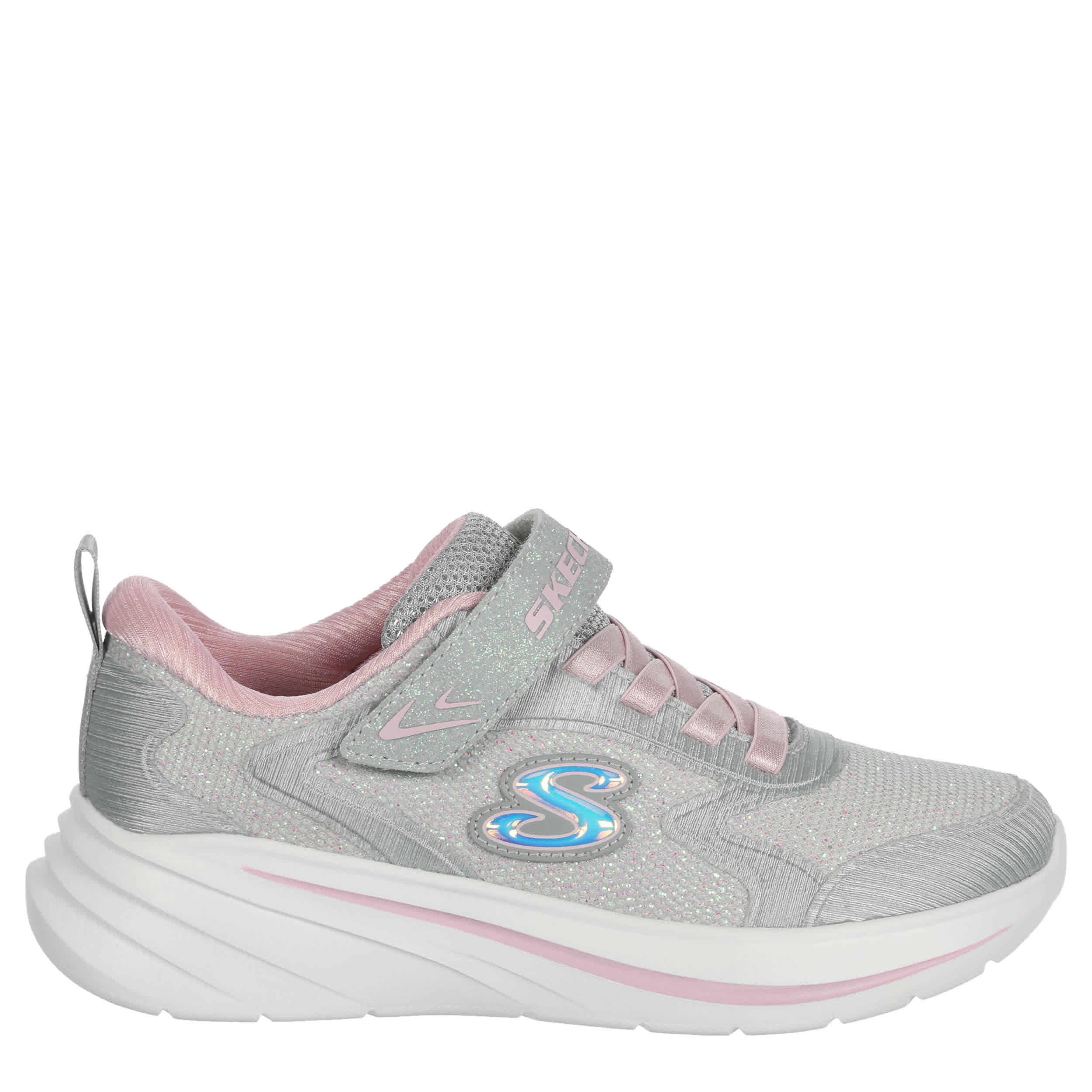 SKECHERS-GIRLS LITTLE-BIG KID WAVE 92 SNEAKER-PALE GREY & PALE PINK