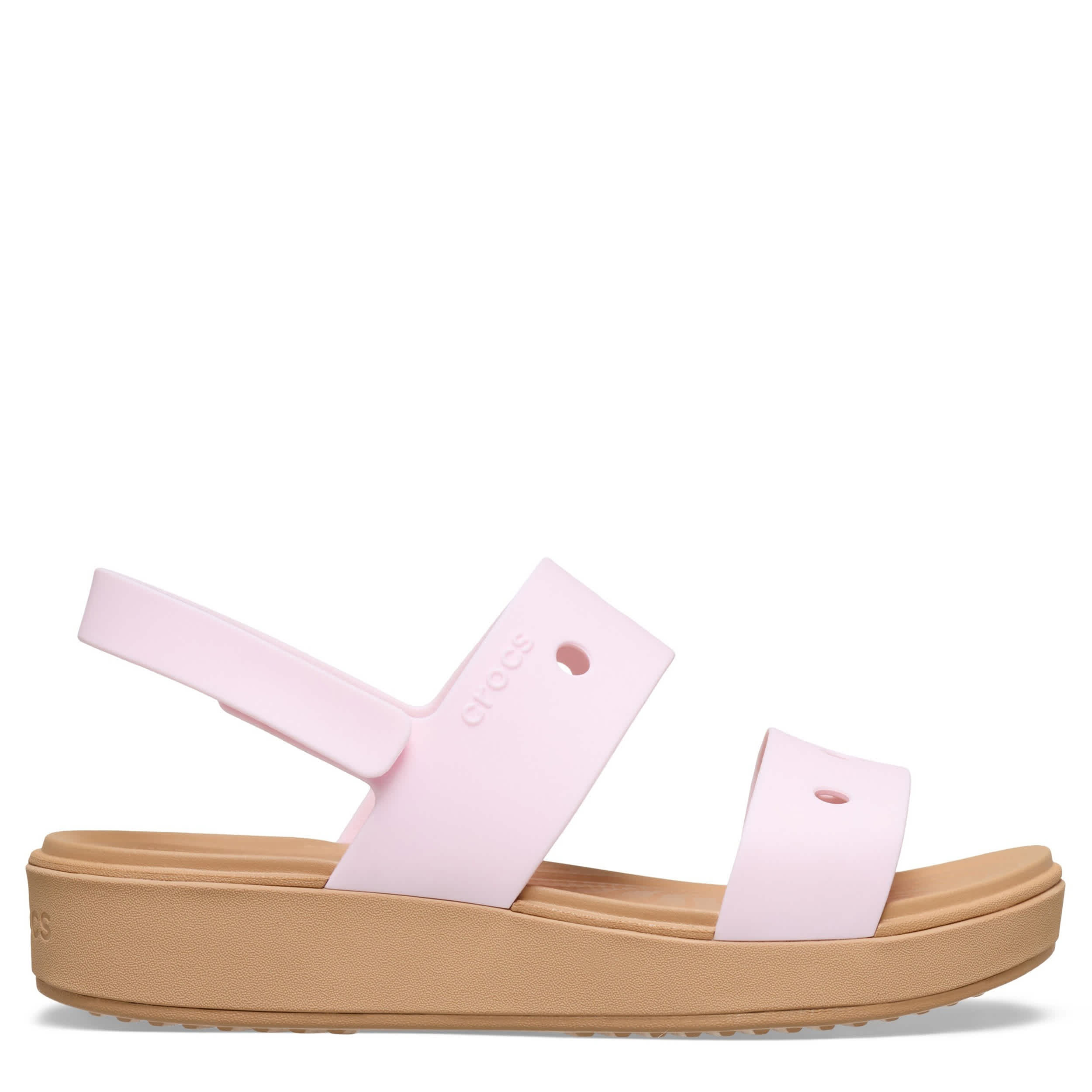 CROCS-GIRLS LITTLE-BIG KID BROOKLYN SANDAL-PINK & TAN