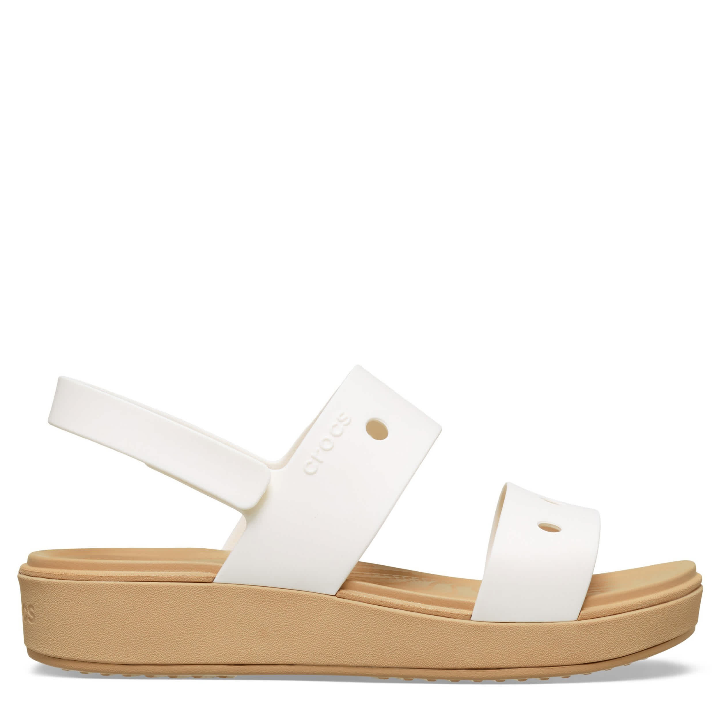 CROCS-GIRLS LITTLE-BIG KID BROOKLYN SANDAL-BEIGE & TAN