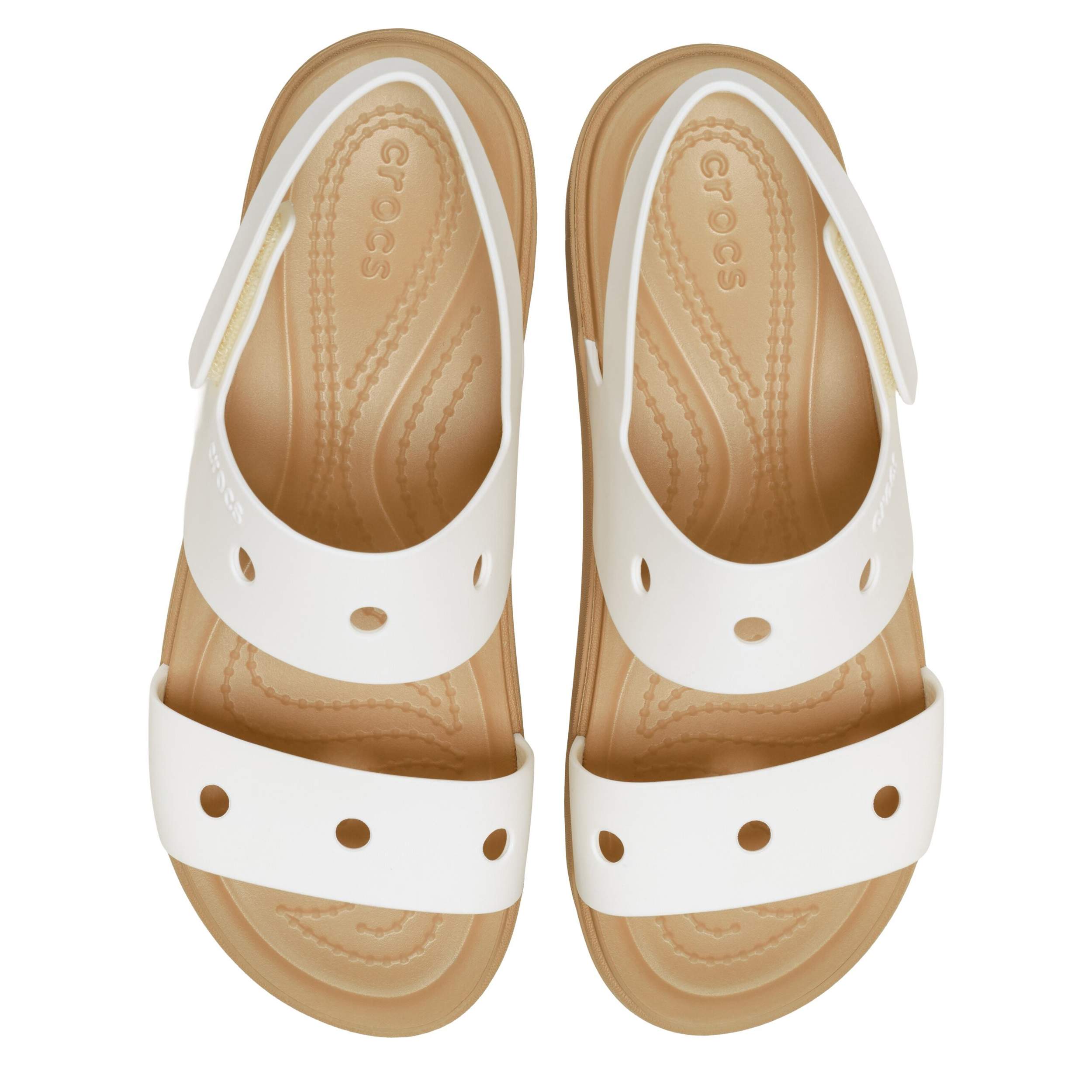 CROCS-GIRLS LITTLE-BIG KID BROOKLYN SANDAL-BEIGE & TAN