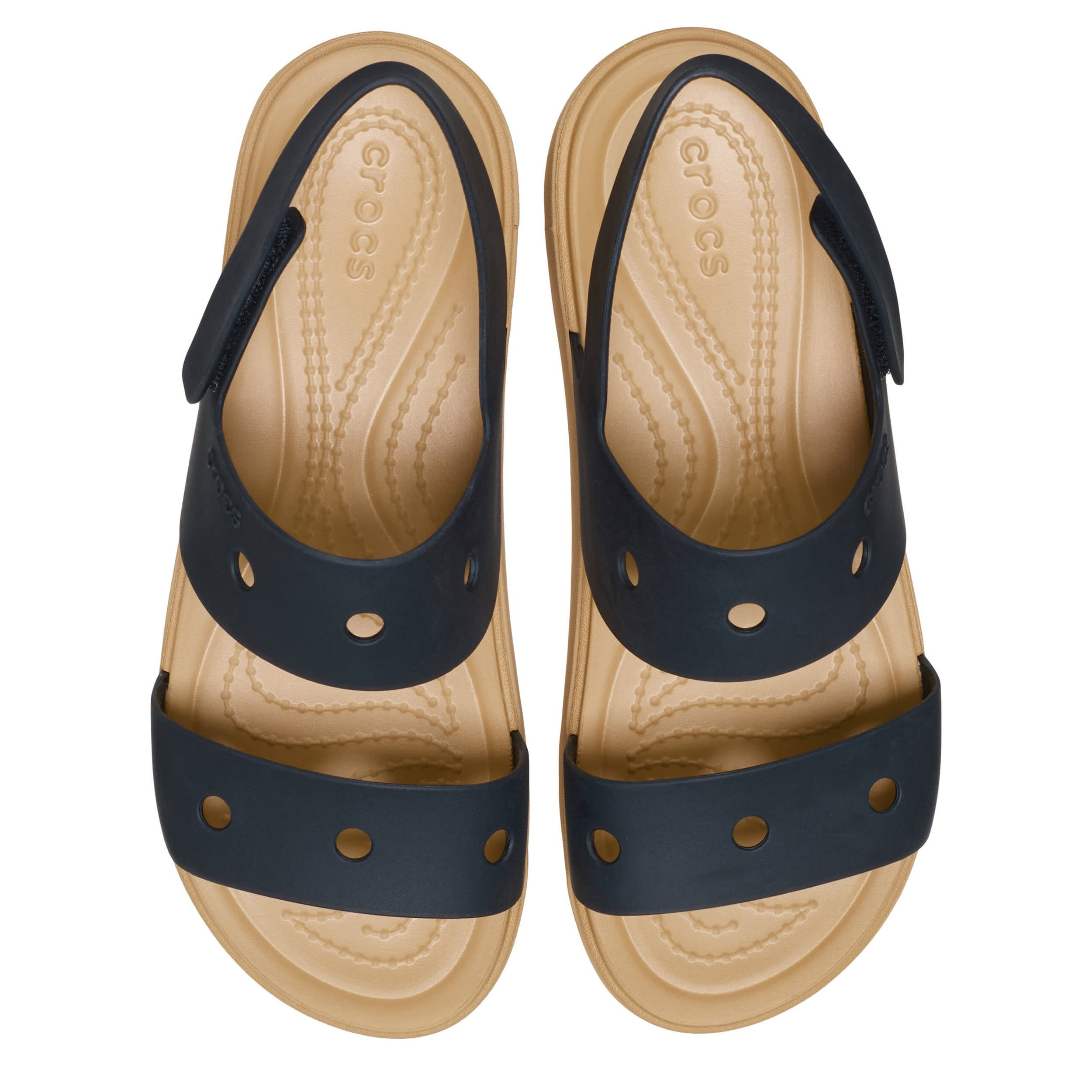 CROCS-GIRLS LITTLE-BIG KID BROOKLYN SANDAL-BLACK & TAN