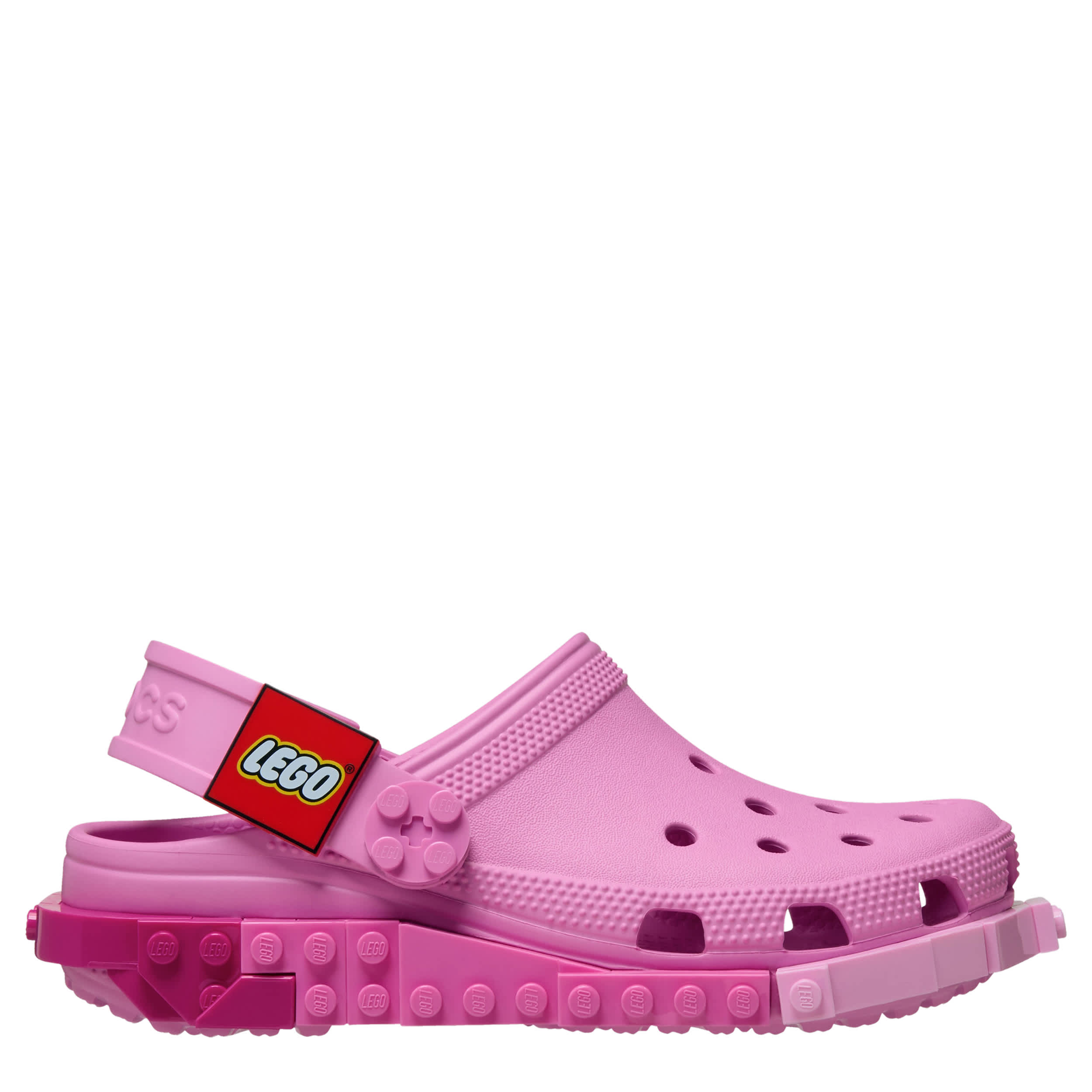 CROCS-GIRLS LITTLE BIG KID LEGO CLASSIC CLOG-PINK & WHITE