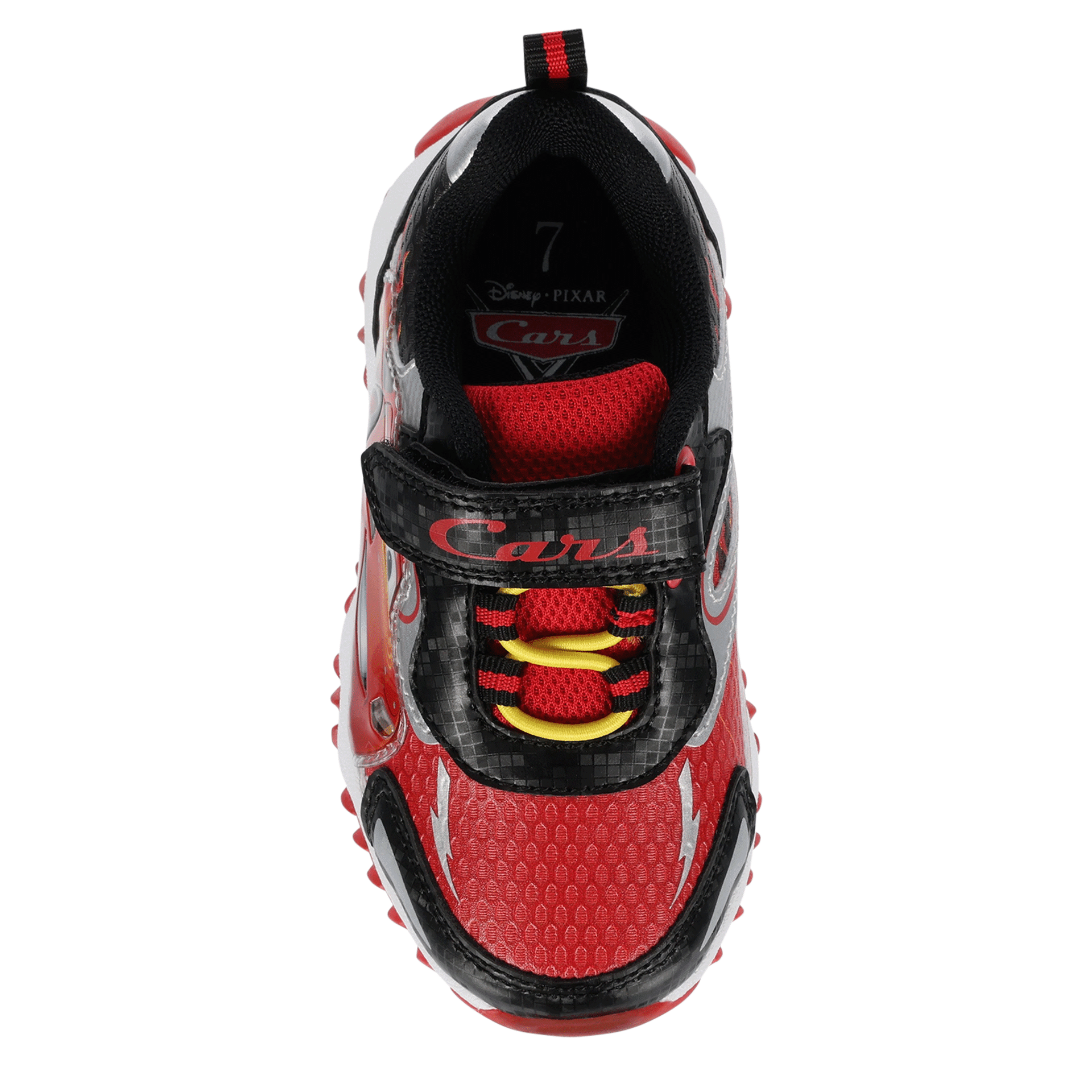 DISNEY-BOYS TODDLER-LITTLE KID CARS LIGHT UP SNEAKER-RED & BLACK