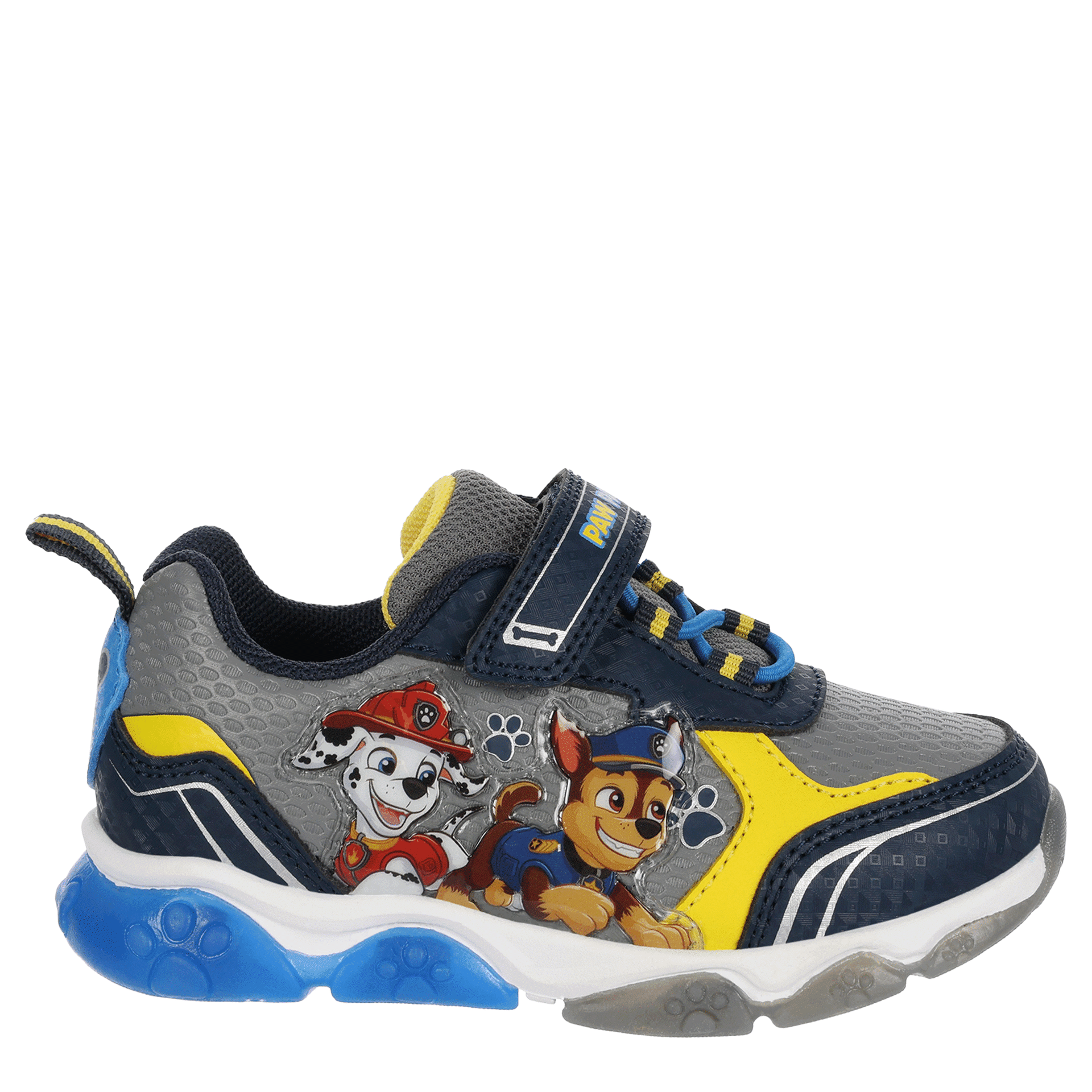 NICKELODEON-BOYS TODDLER-LITTLE KID PAW PATROL LIGHT UP SNEAKER-BLUE & GREY