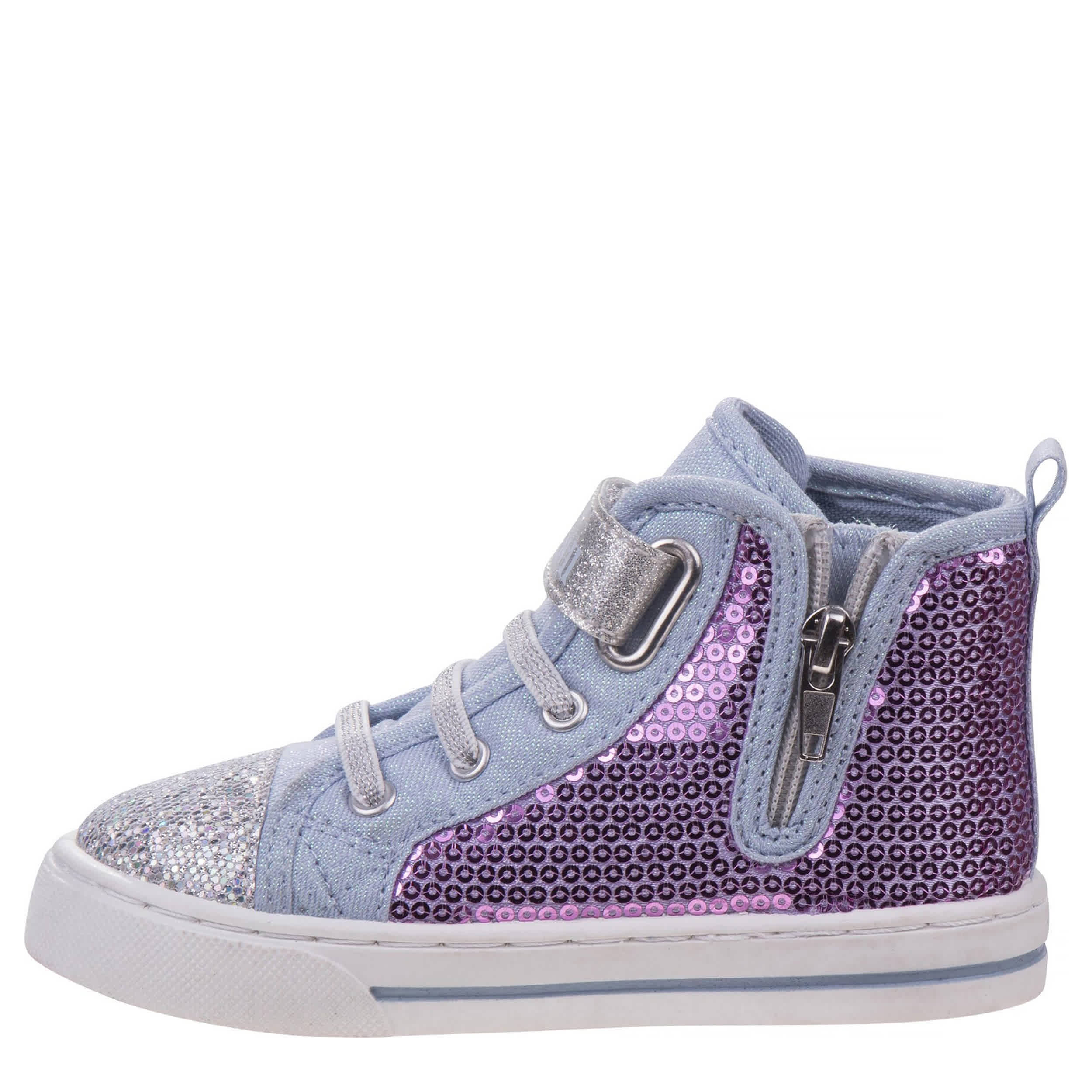 DISNEY-GIRLS TODDLER-LITTLE KID FROZEN MID-TOP SNEAKER-PURPLE & BLUE