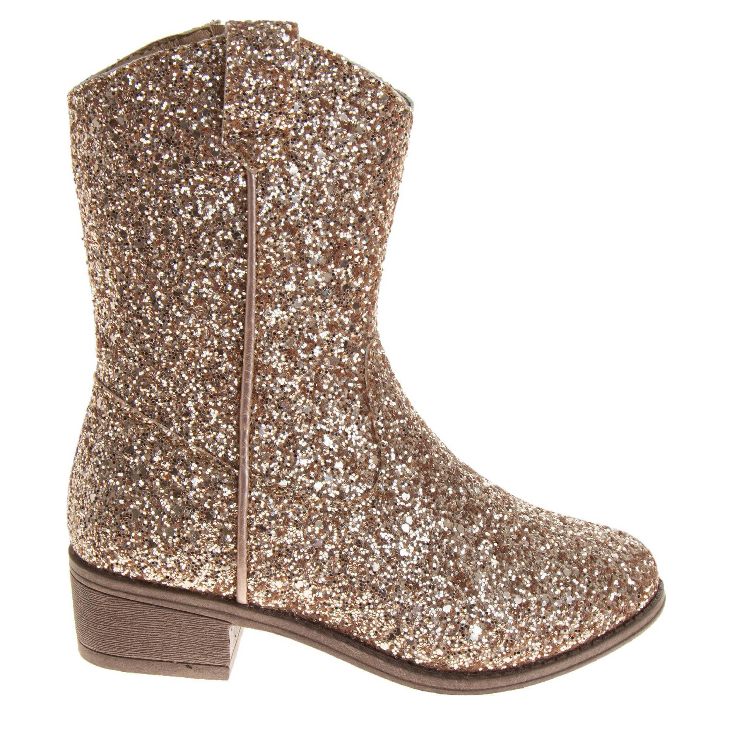 KENSIE GIRL-GIRLS LITTLE-BIG KID WESTERN DRESS BOOT-ROSE GOLD & 