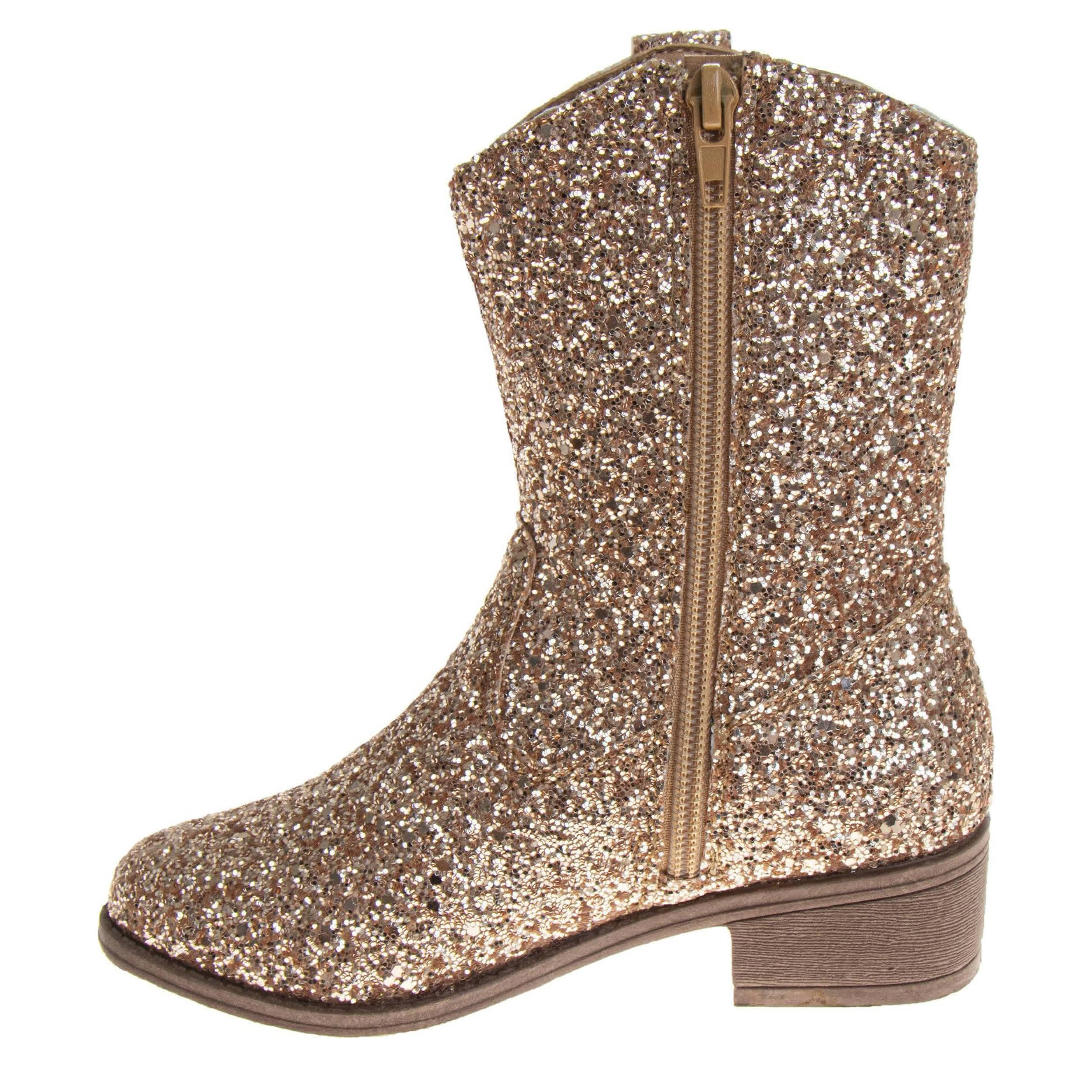 KENSIE GIRL-GIRLS LITTLE-BIG KID WESTERN DRESS BOOT-ROSE GOLD & 