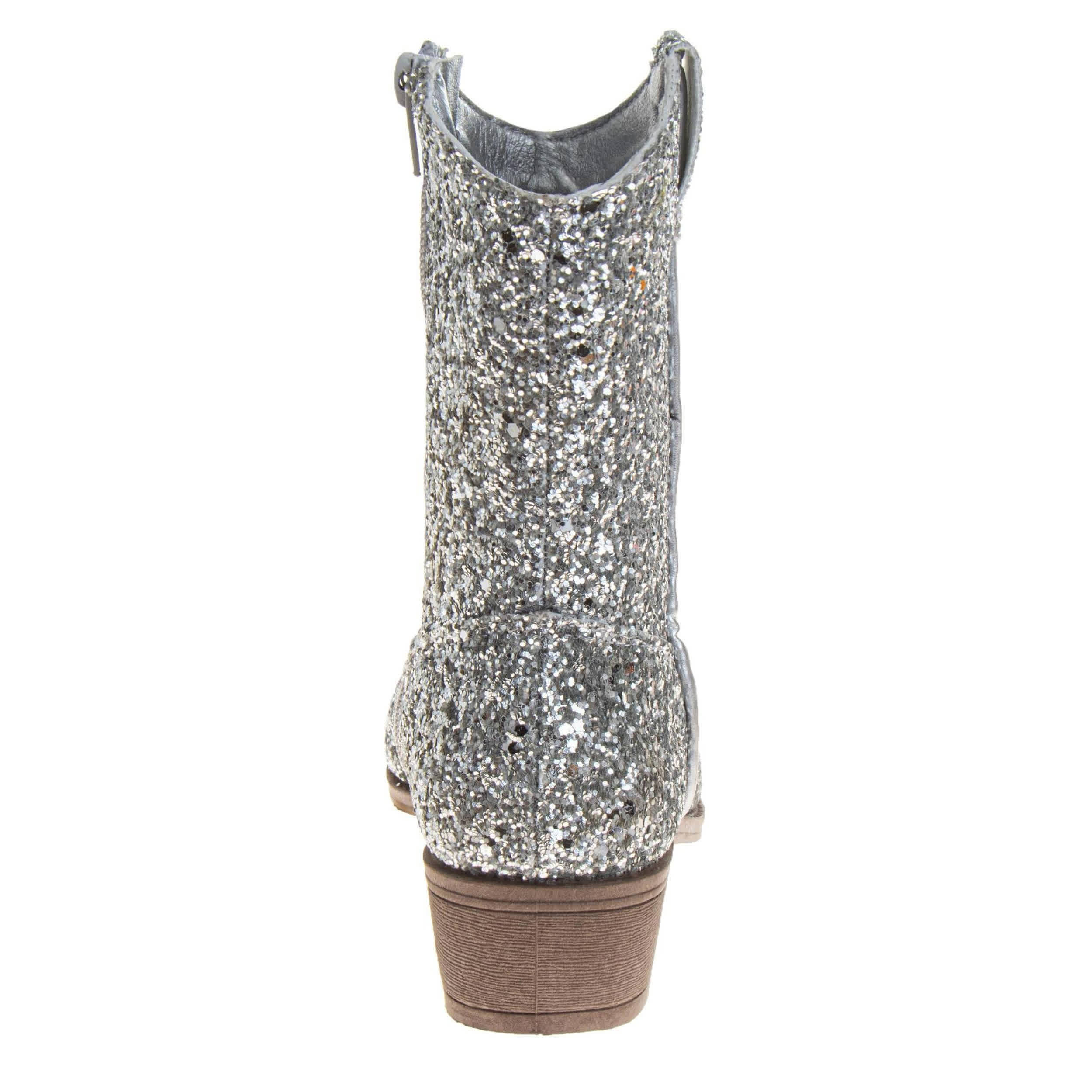 KENSIE GIRL-GIRLS LITTLE-BIG KID WESTERN DRESS BOOT-SILVER & 