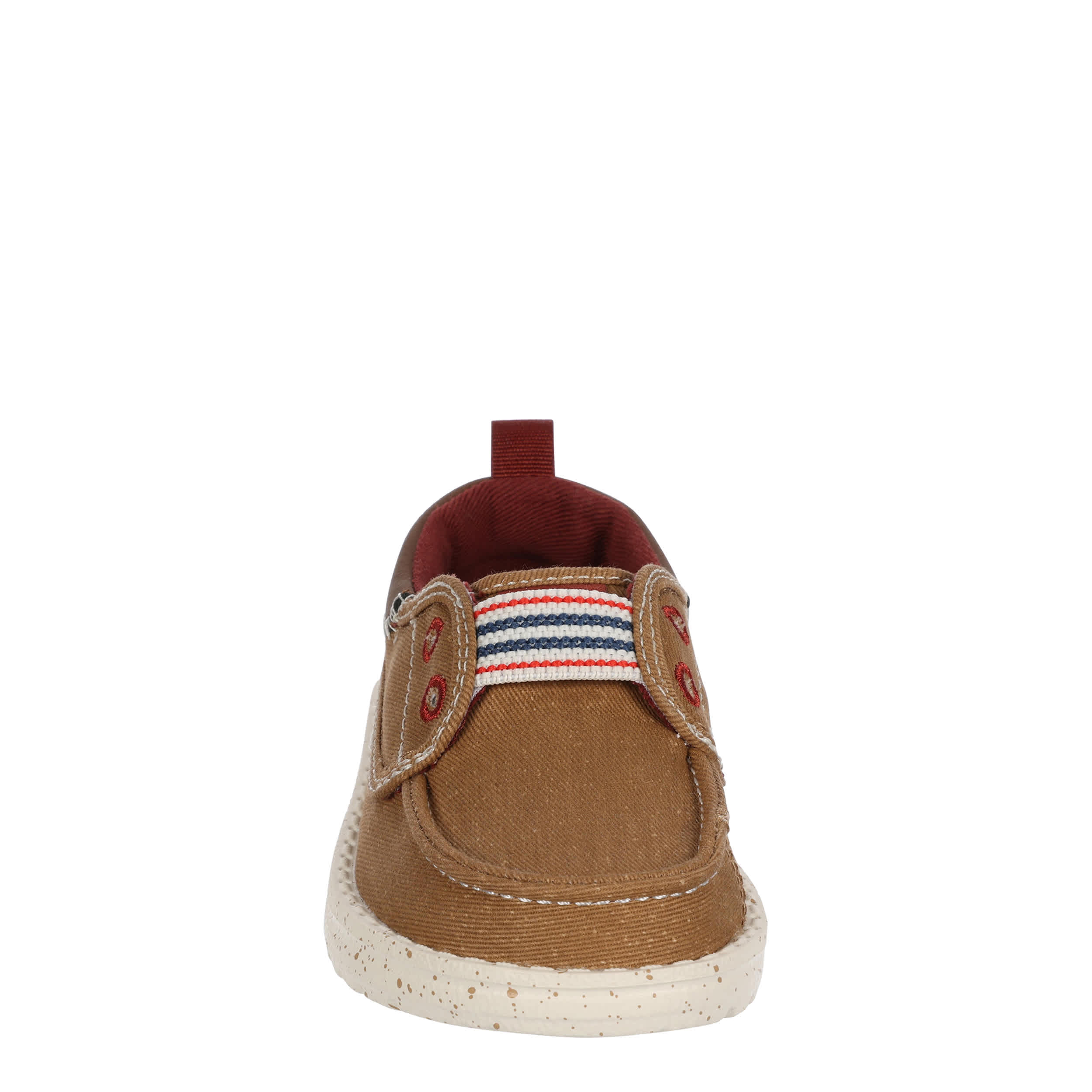 HEYDUDE-BOYS WALLY CRU CRAFTED VARSITY TODDLER SLIP ON SNEAKER-COGNAC & TAN