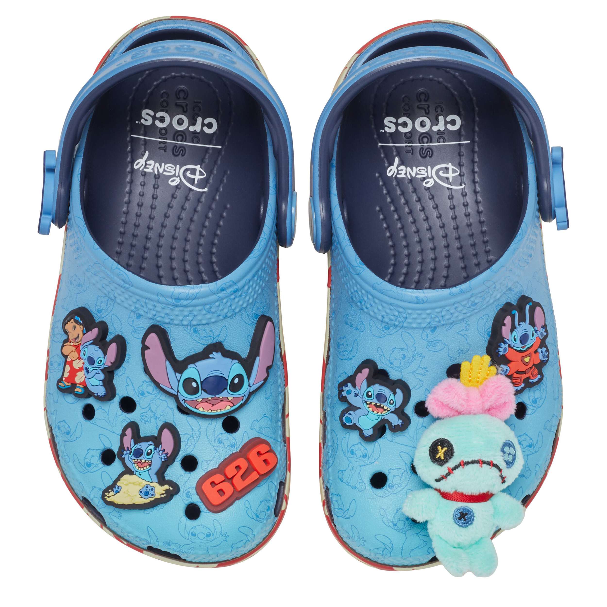 CROCS-GIRLS TODDLER LILO & STITCH CLASSIC CLOG-BLUE & RED
