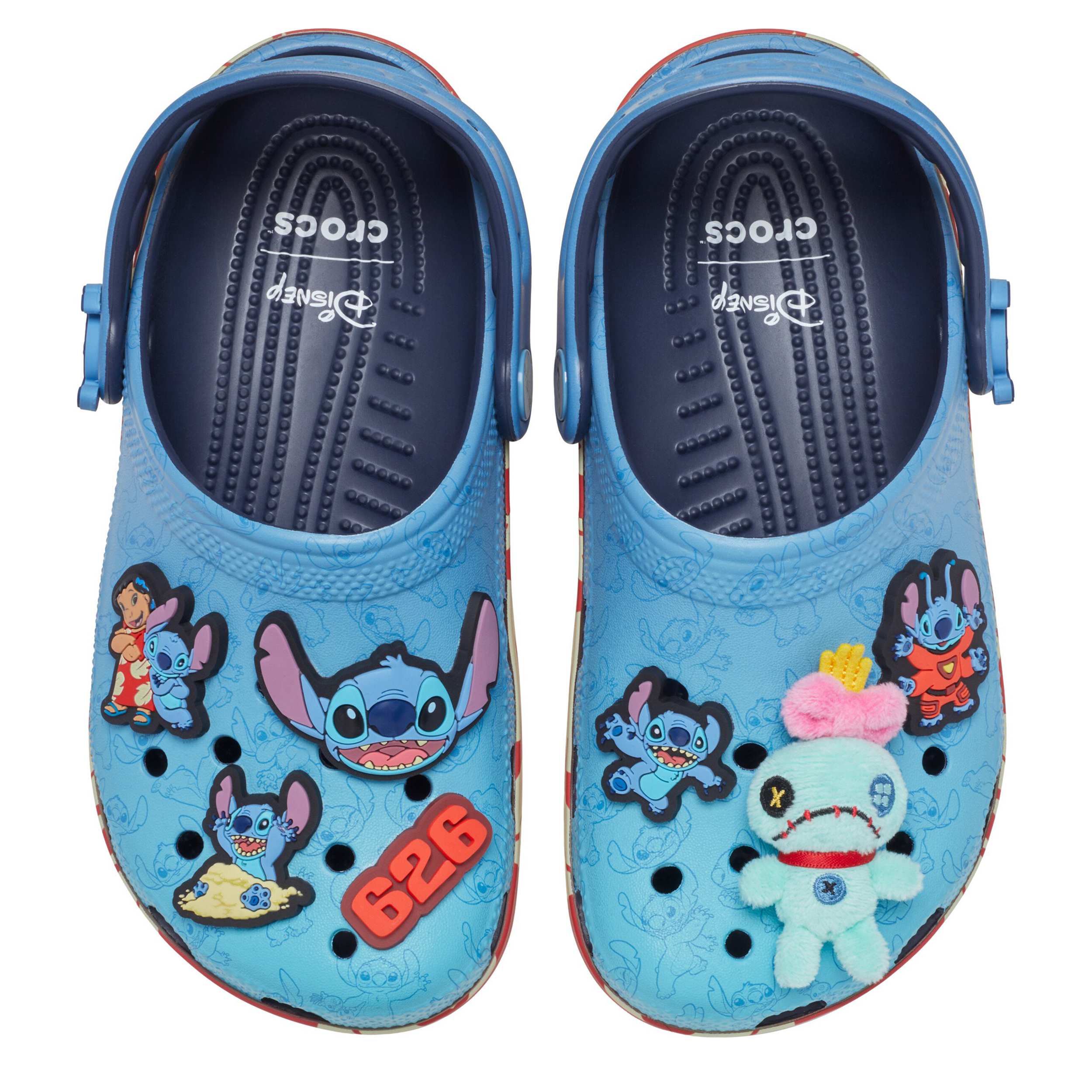 CROCS-GIRLS LITTLE-BIG KID LILO & STITCH CLASSIC CLOG-BLUE & RED