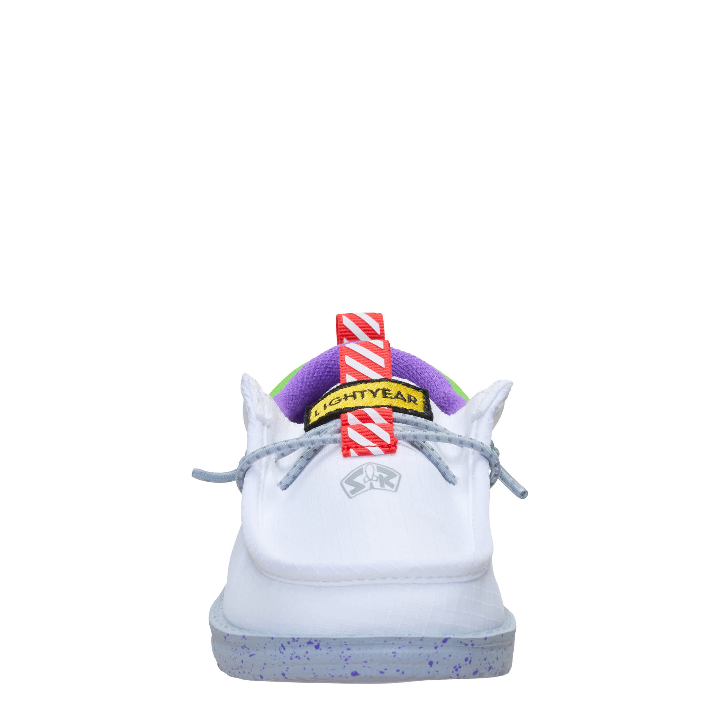 HEYDUDE-BOYS WALLY YOUTH BUZZ SLIP ON SNEAKER-WHITE & GREEN
