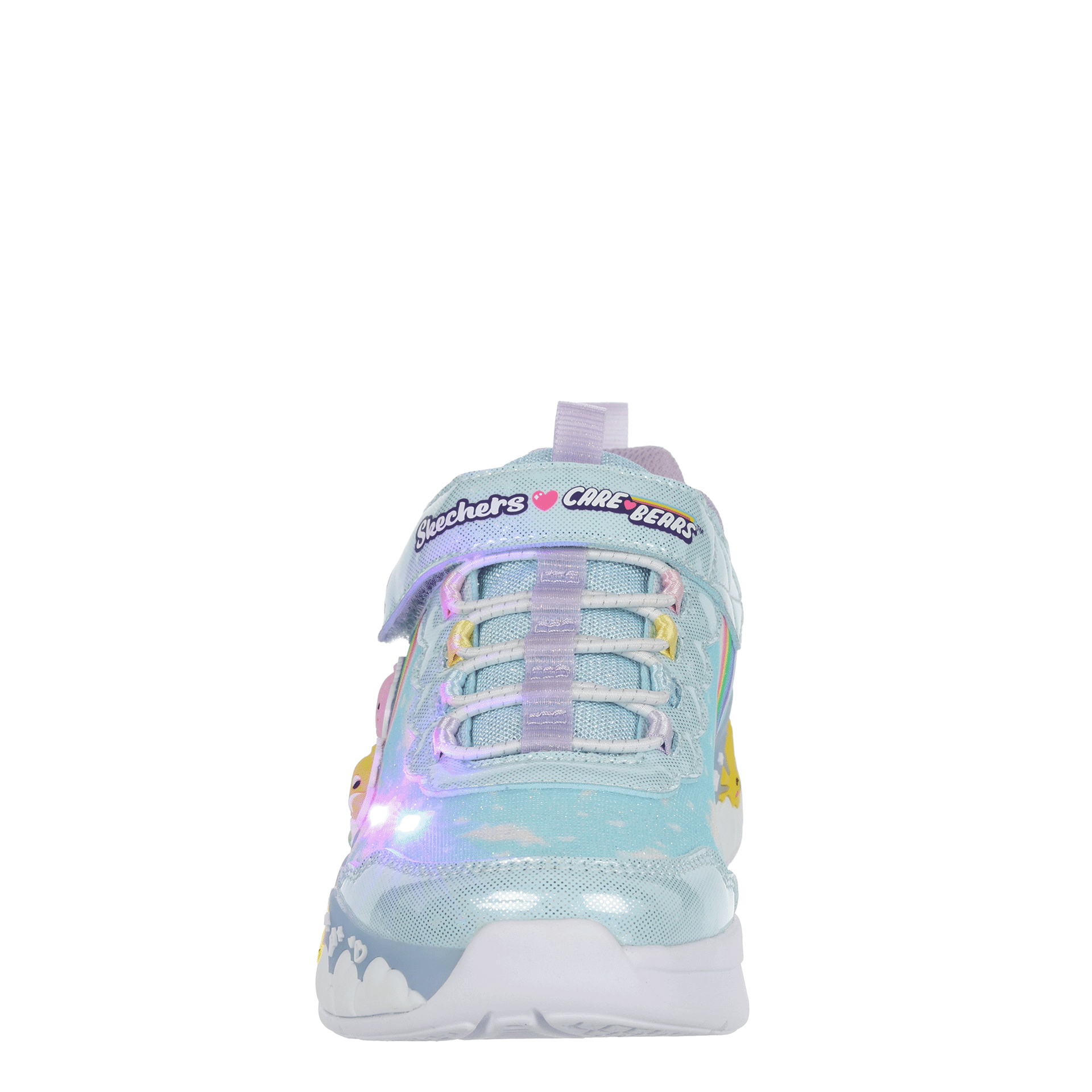 SKECHERS-GIRLS LITTLE-BIG KID HUGS N SNUGS LIGHT UP SNEAKER-LIGHT BLUE & MULTICOLOR