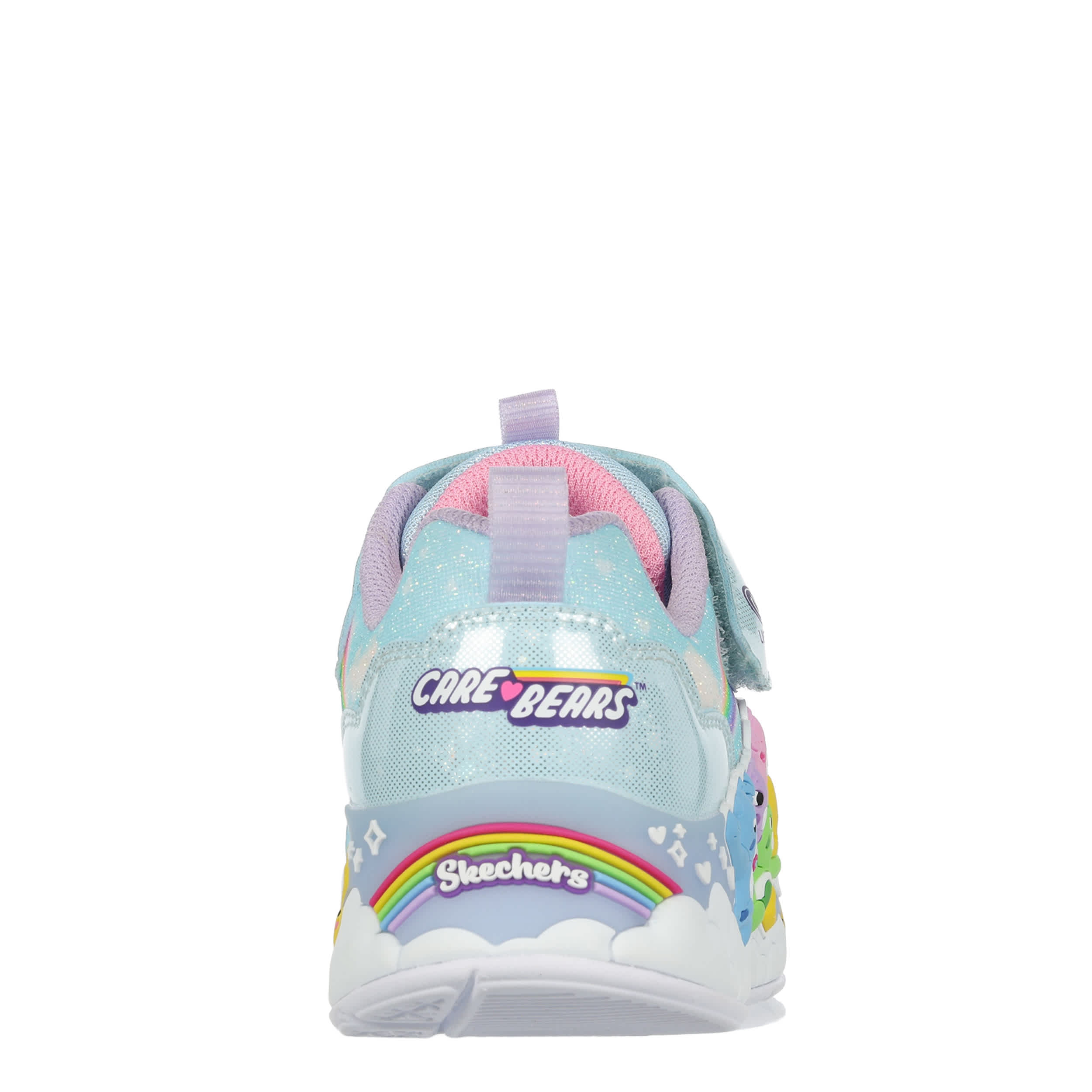 SKECHERS-GIRLS LITTLE-BIG KID HUGS N SNUGS LIGHT UP SNEAKER-LIGHT BLUE & MULTICOLOR