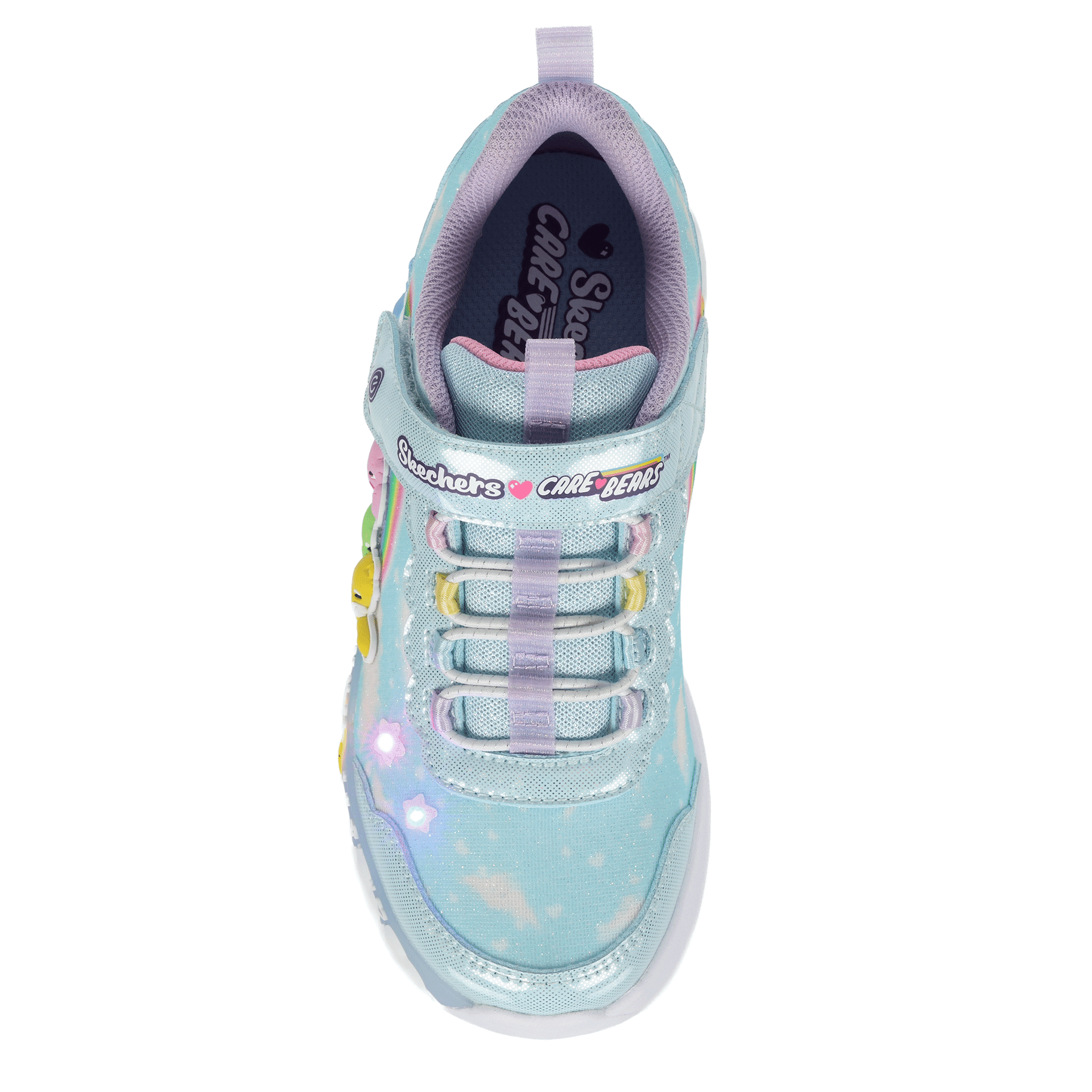 SKECHERS-GIRLS LITTLE-BIG KID HUGS N SNUGS LIGHT UP SNEAKER-LIGHT BLUE & MULTICOLOR