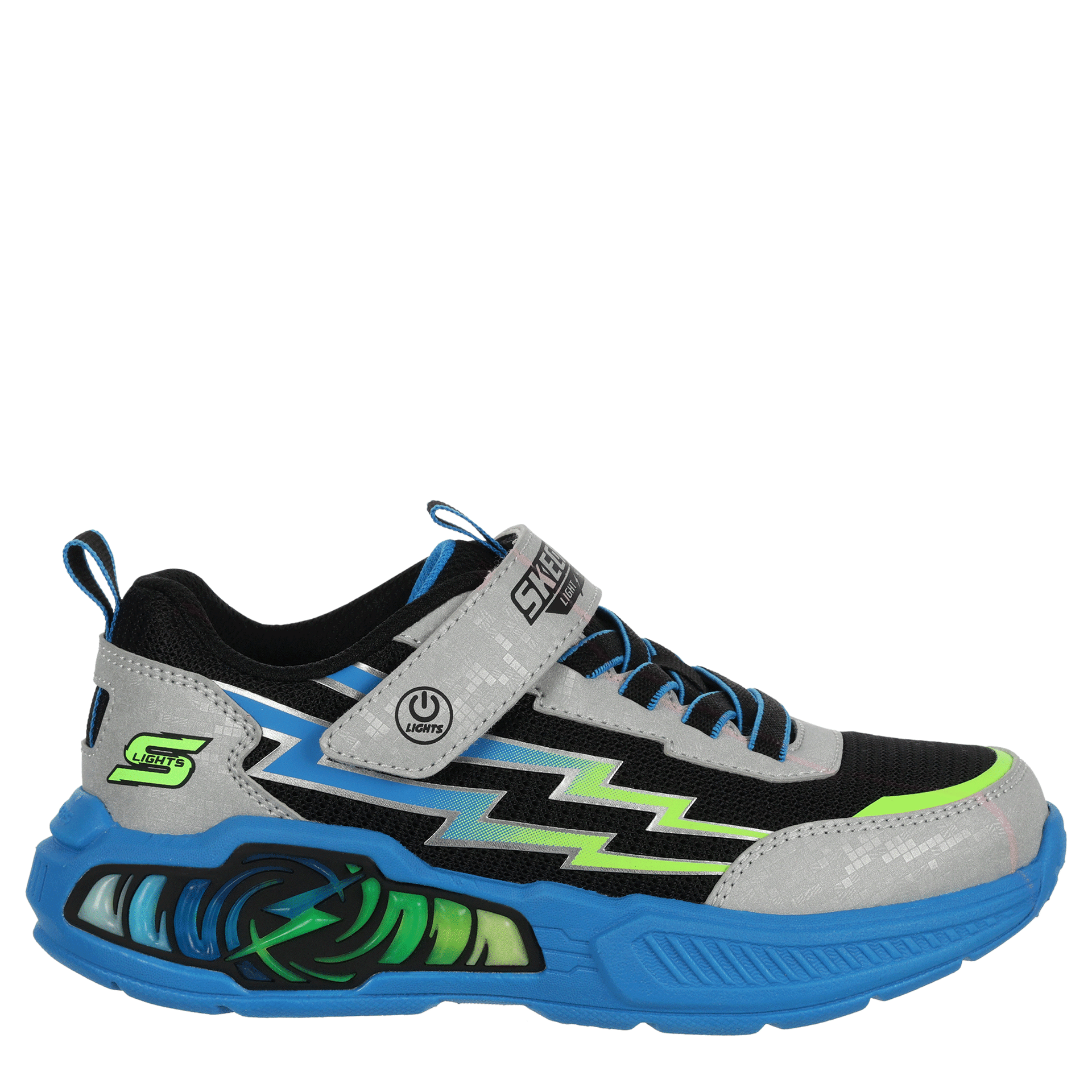 SKECHERS-BOYS LITTLE-BIG KID LIGHT STORM 3 LIGHT UP SNEAKER-BLUE & BLACK