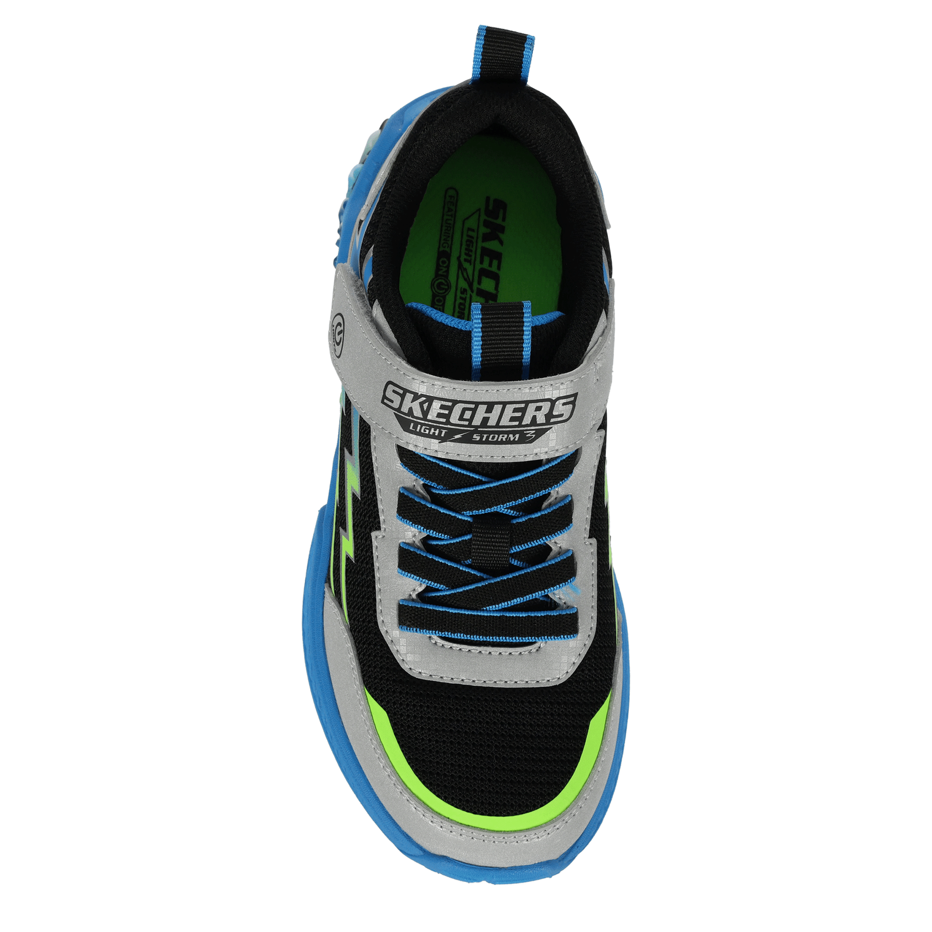 SKECHERS-BOYS LITTLE-BIG KID LIGHT STORM 3 LIGHT UP SNEAKER-BLUE & BLACK