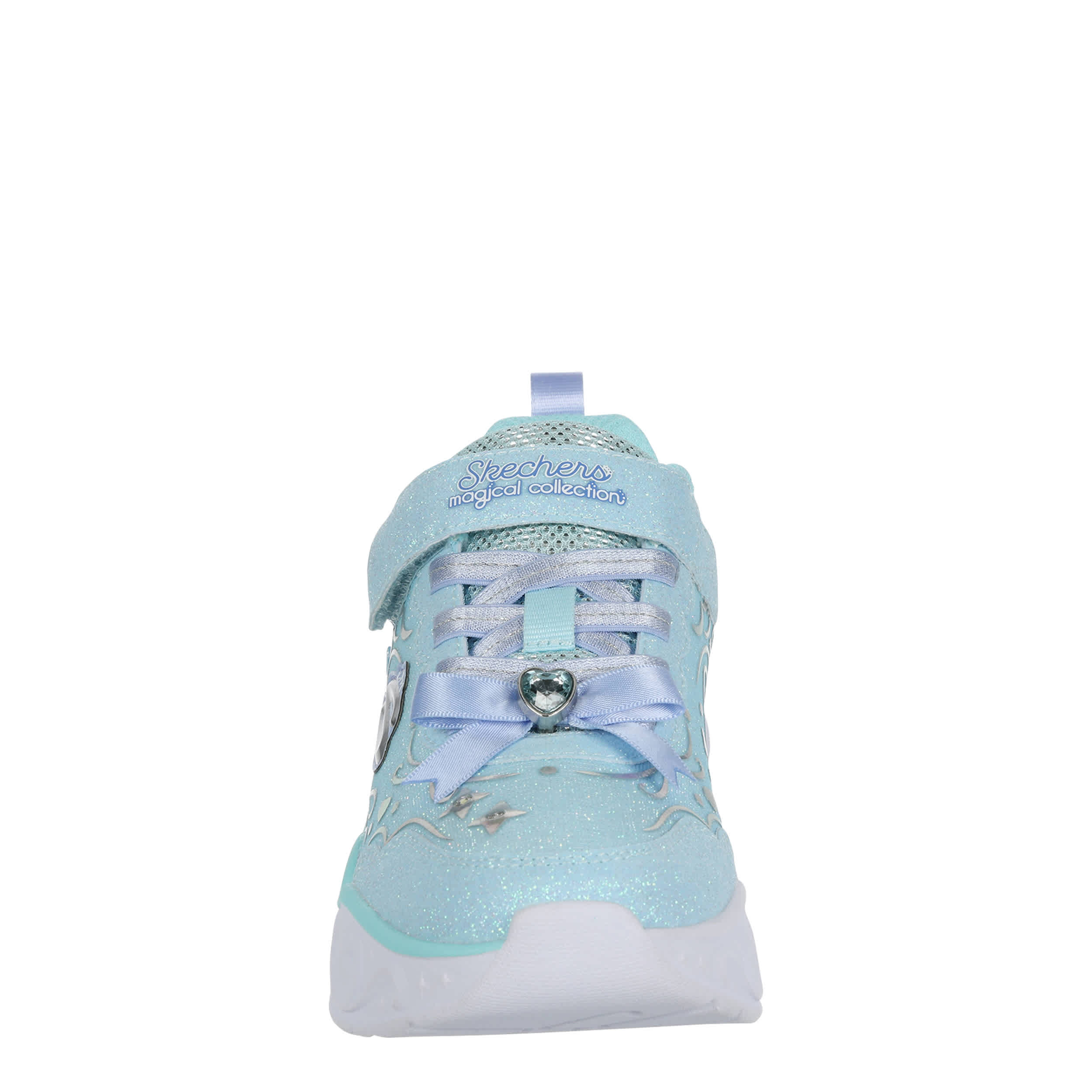 SKECHERS-GIRLS LITTLE KID PRINCESS STEPS LIGHT UP SNEAKER-LIGHT BLUE & 