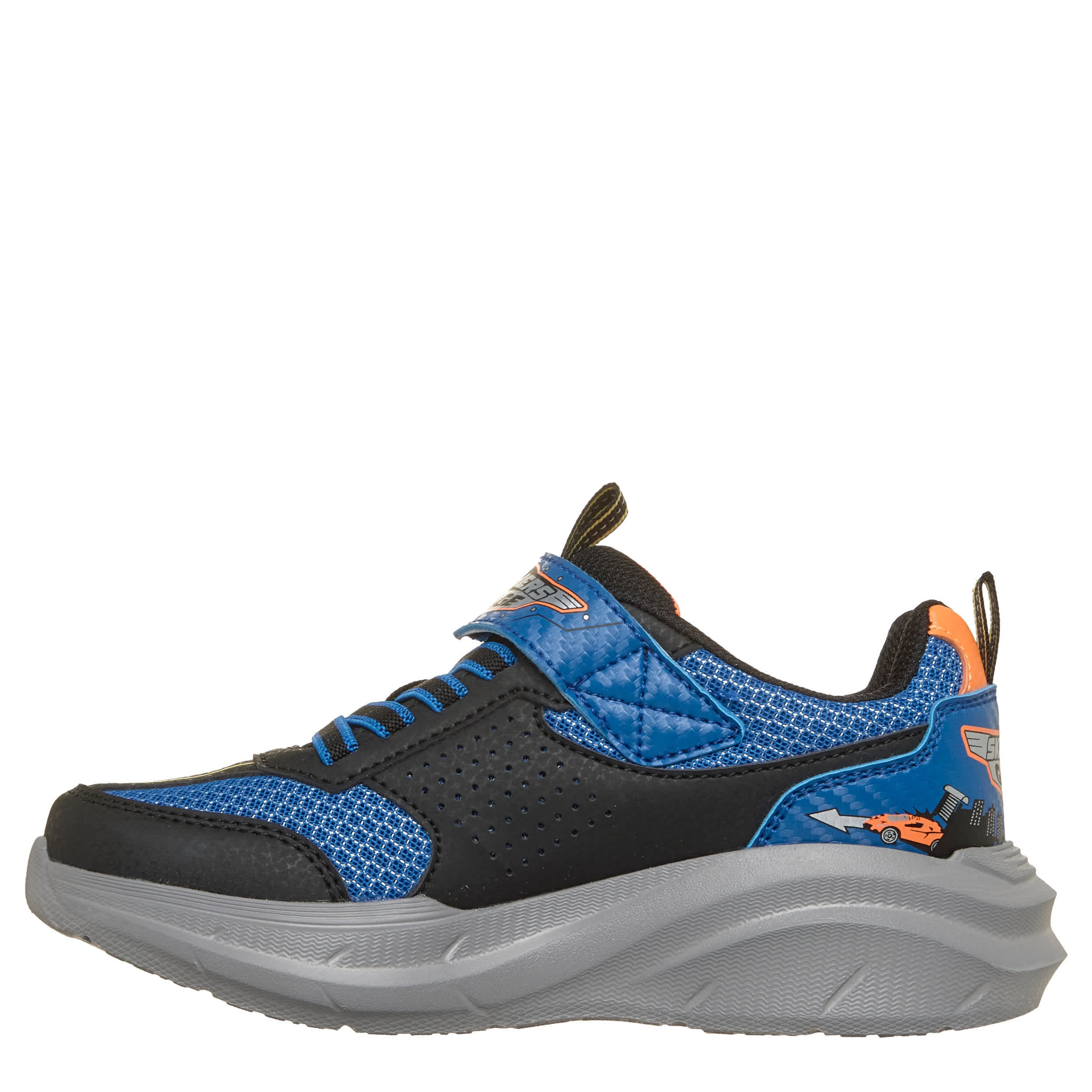 SKECHERS-BOYS LITTLE-BIG KID GARAGE SNEAKER-BLUE & ORANGE