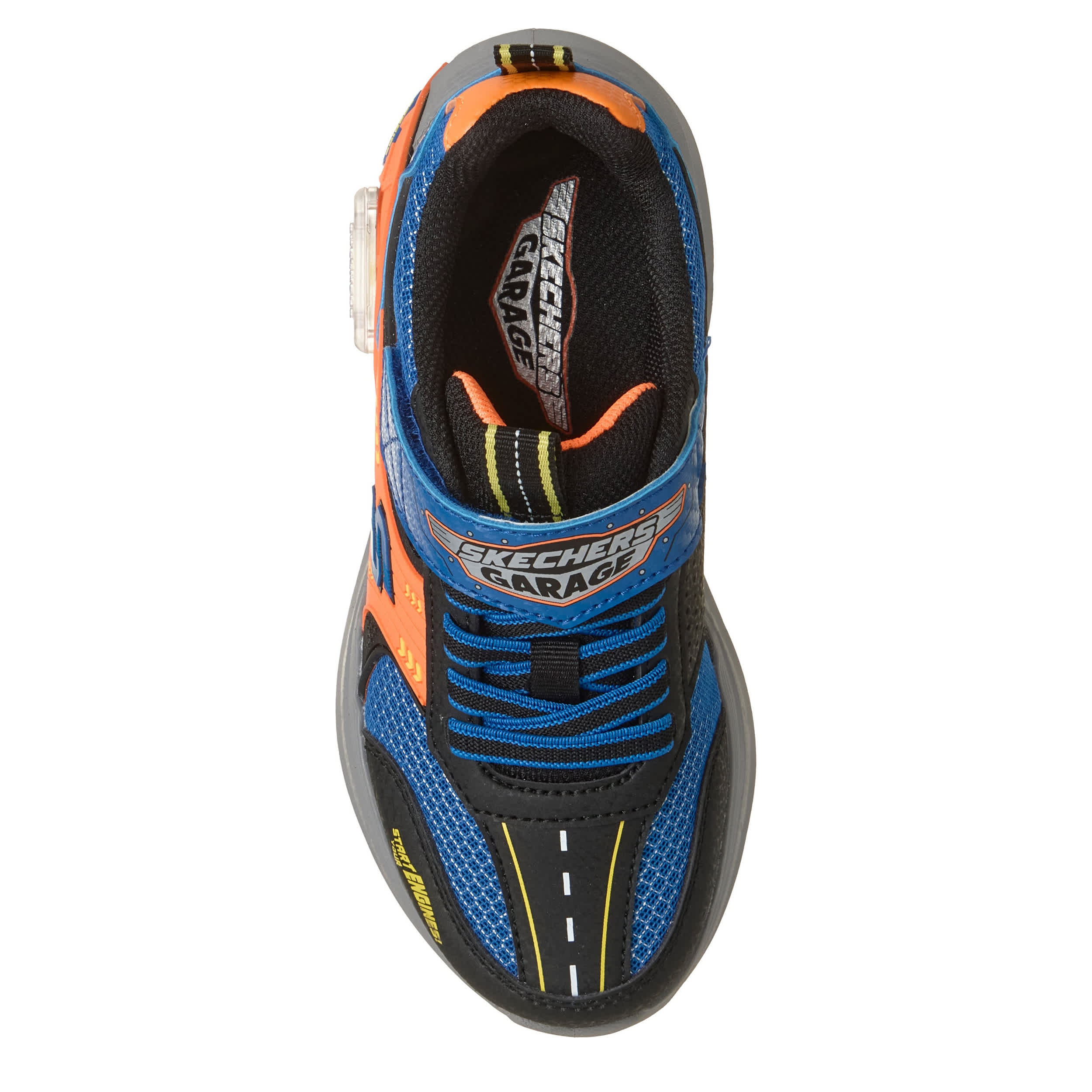 SKECHERS-BOYS LITTLE-BIG KID GARAGE SNEAKER-BLUE & ORANGE