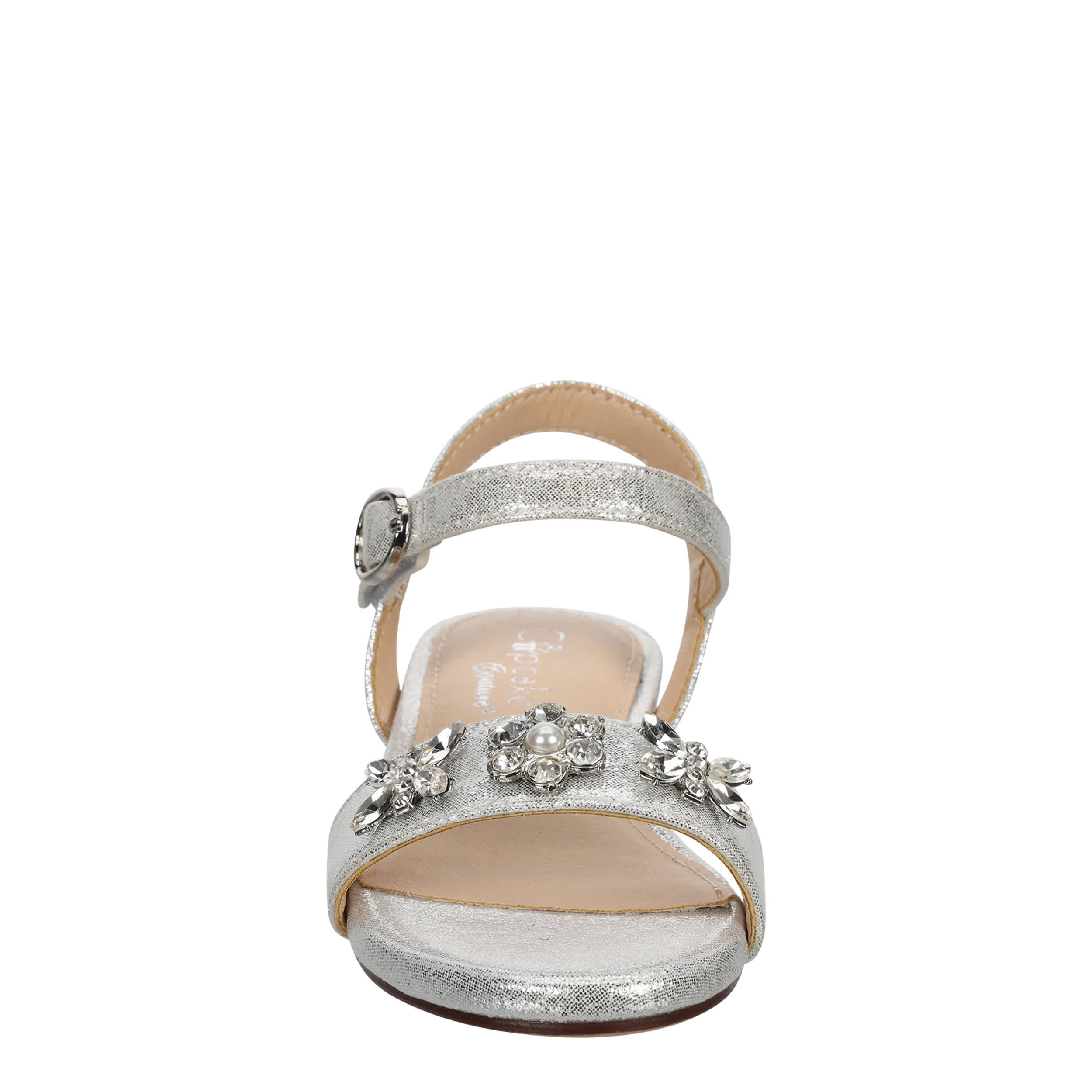 CUPCAKE COUTURE-GIRLS TODDLER- LITTLE KID CHARMER DRESS SANDAL-SILVER & 