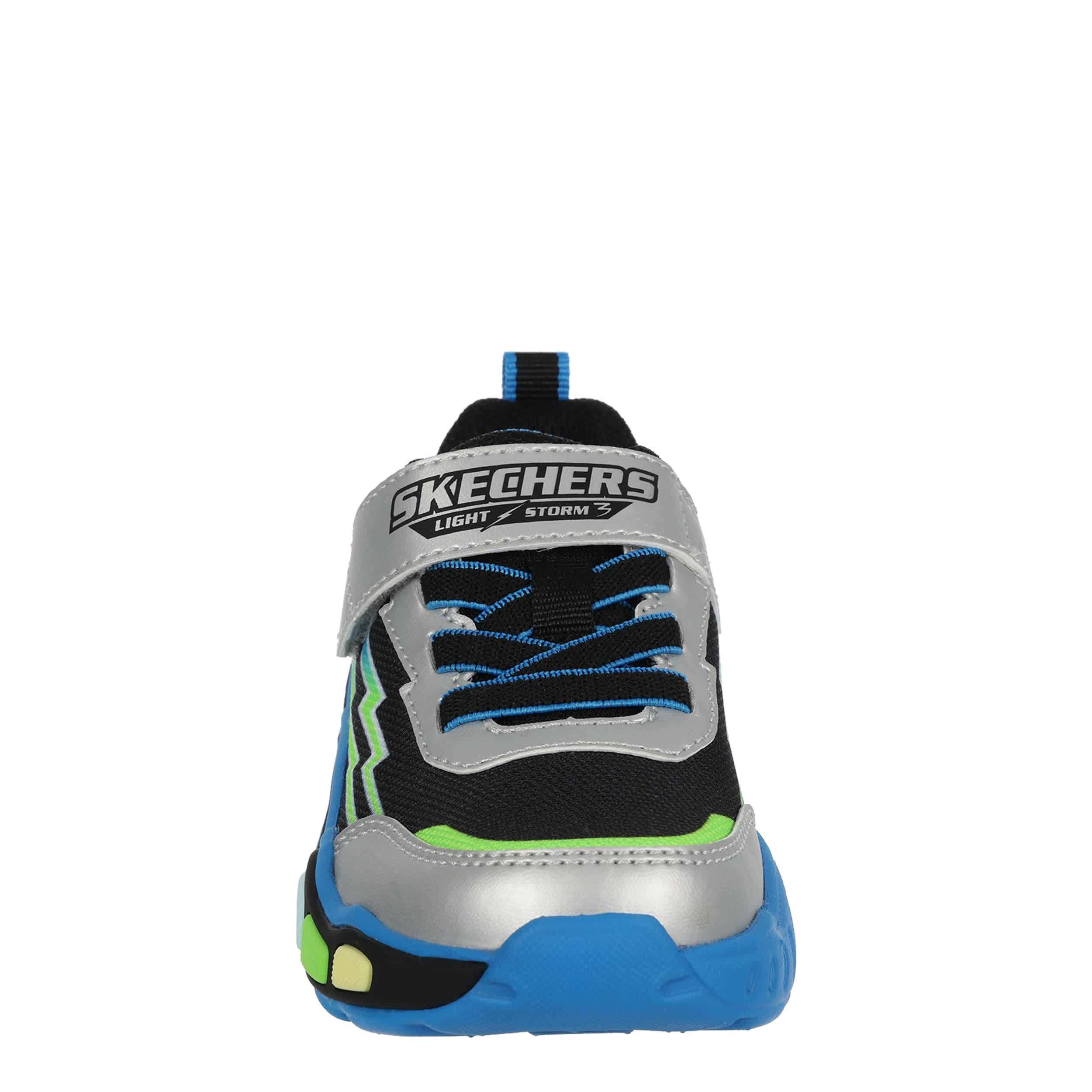 SKECHERS-BOYS TODDLER LIL STORM SCENE SNEAKER-SILVER & BLUE