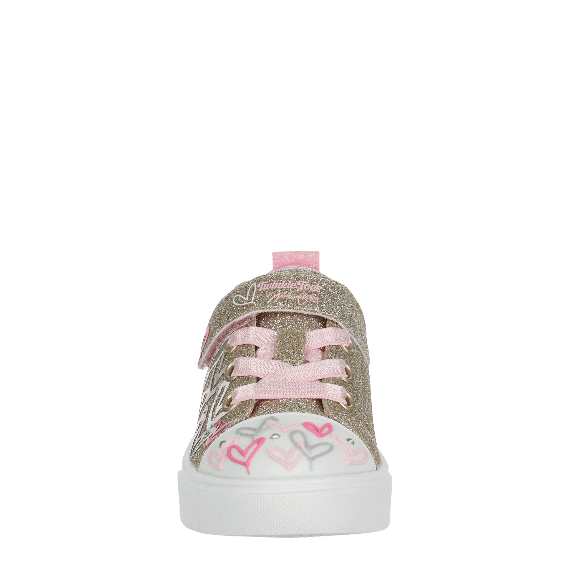 SKECHERS-GIRLS TODDLER TWINKLE SPARKS LOVE MEDLEY SNEAKER-GOLD & MULTICOLOR
