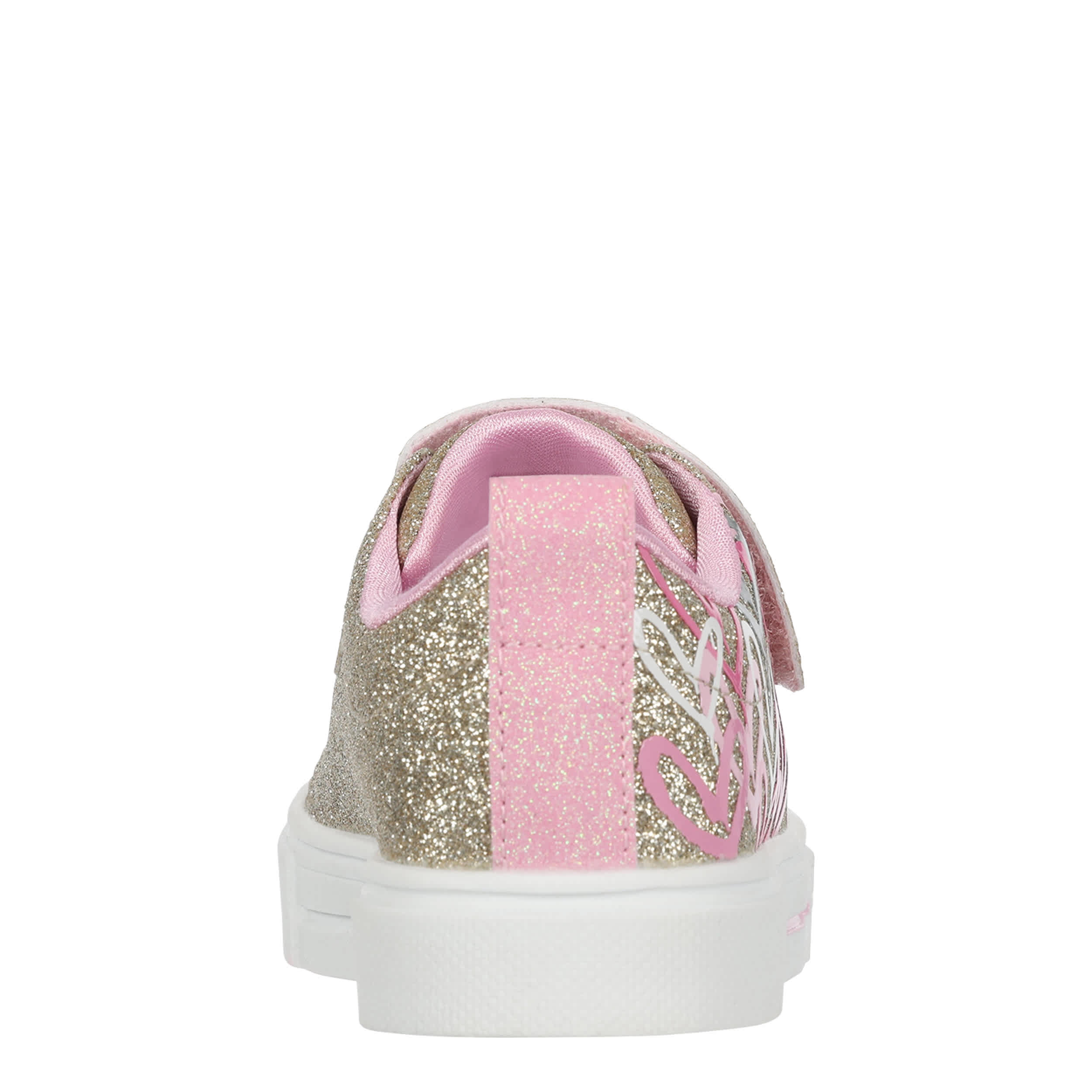 SKECHERS-GIRLS TODDLER TWINKLE SPARKS LOVE MEDLEY SNEAKER-GOLD & MULTICOLOR