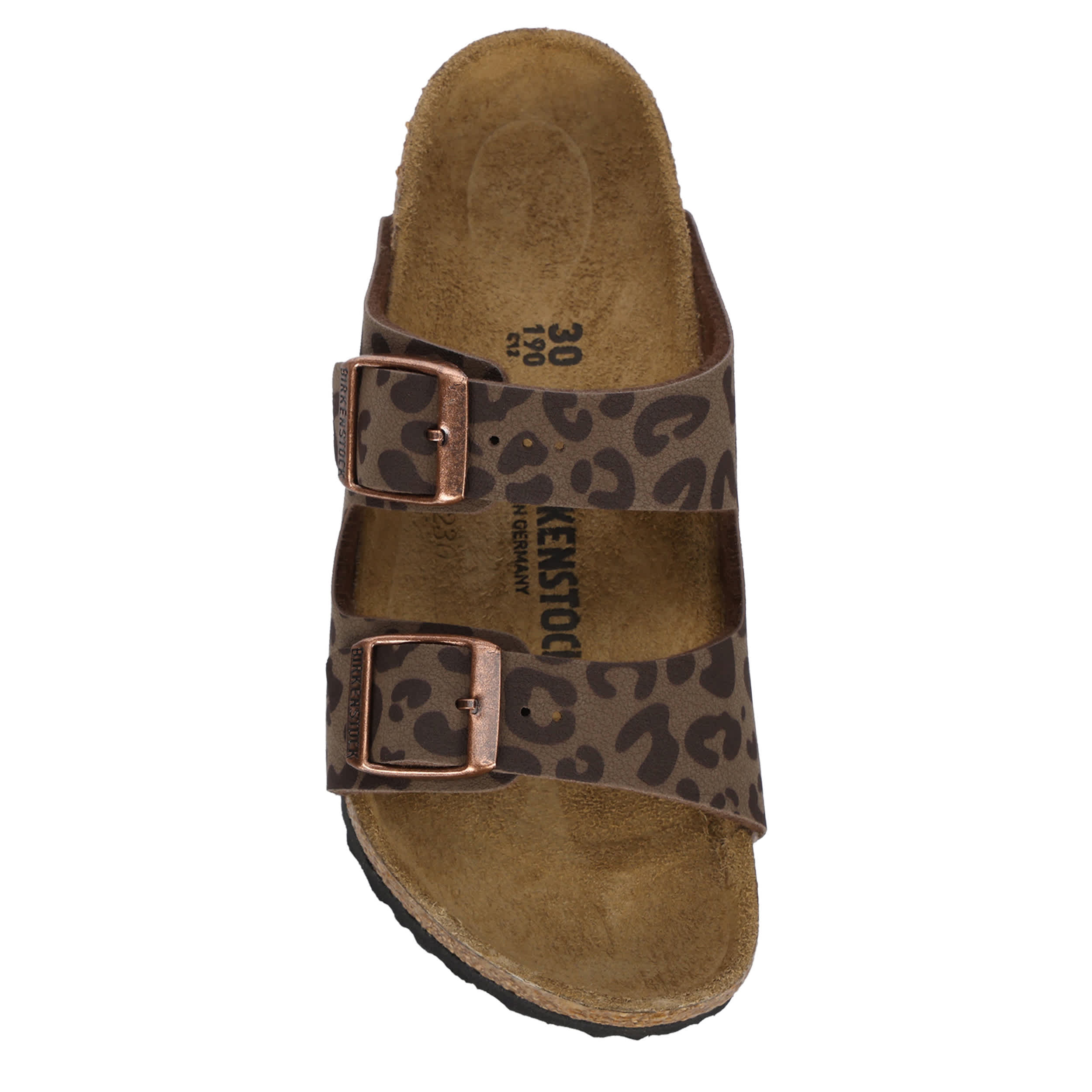 BIRKENSTOCK-GIRLS LITTLE KID ARIZONA FOOTBED SANDAL-LEOPARD & 