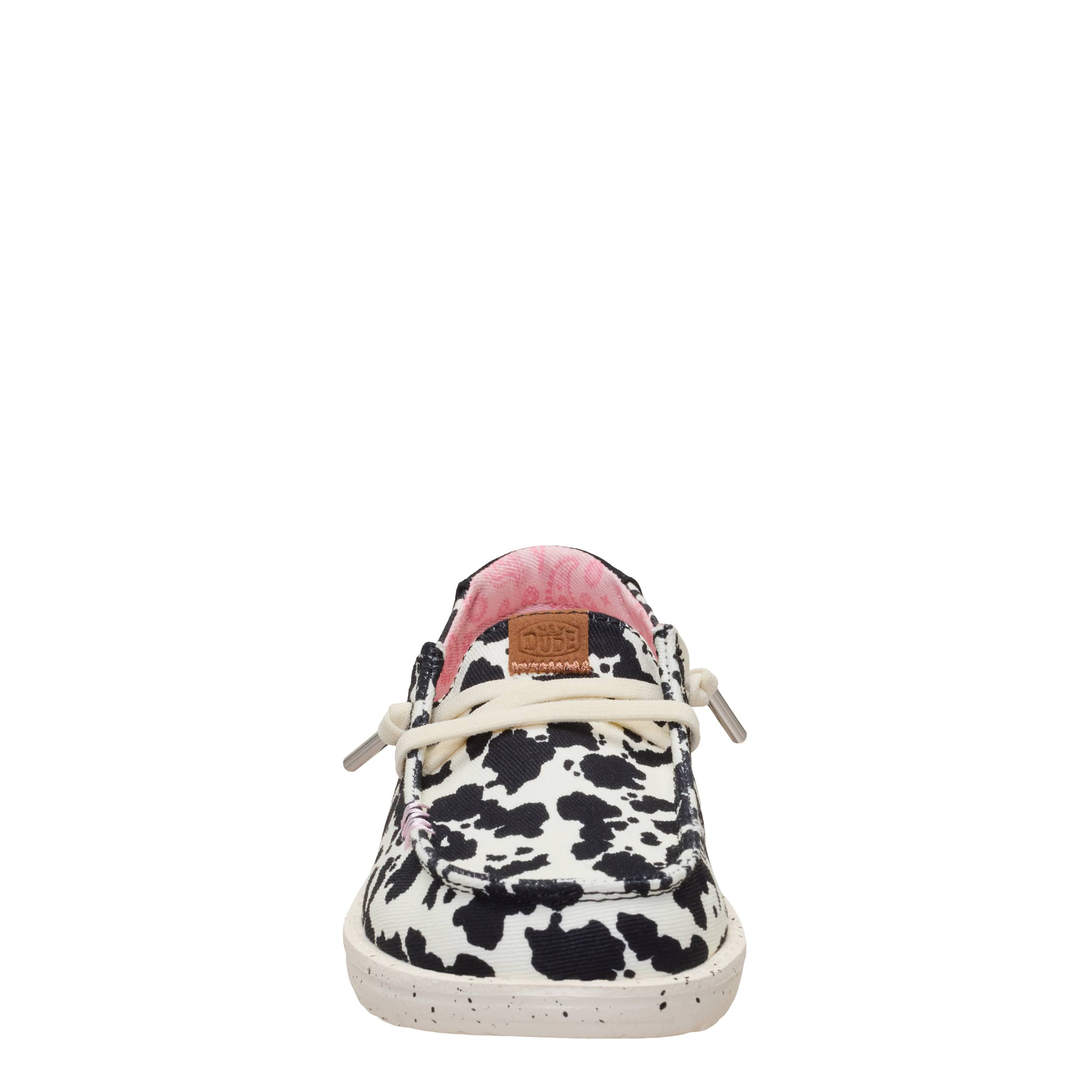 HEYDUDE-GIRLS WENDY YOUTH SLIP ON SNEAKER-WHITE & BROWN