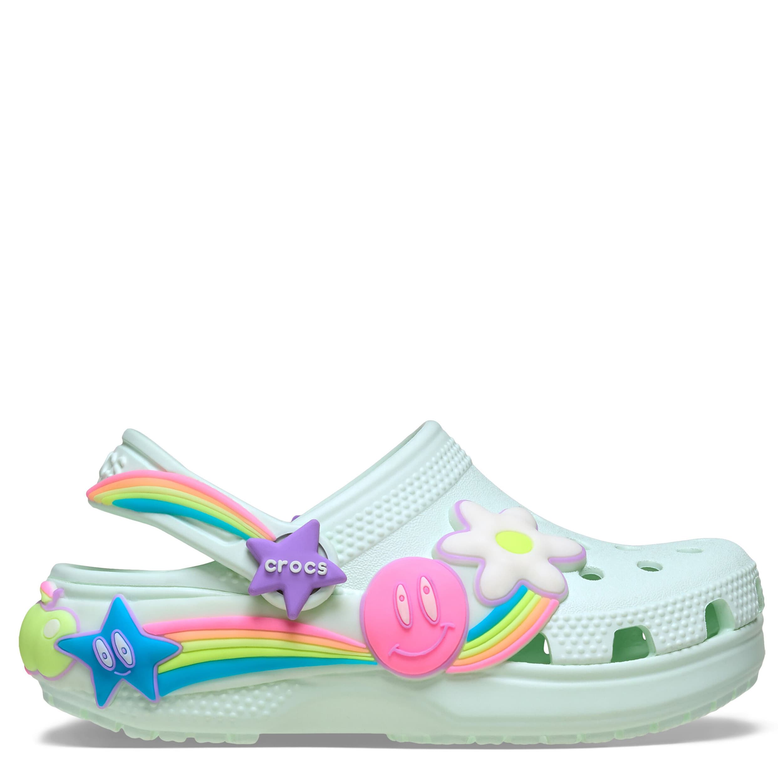 CROCS-GIRLS TODDLER LIGHT UP CLASSIC FUN LAB CLOG-MINT & 