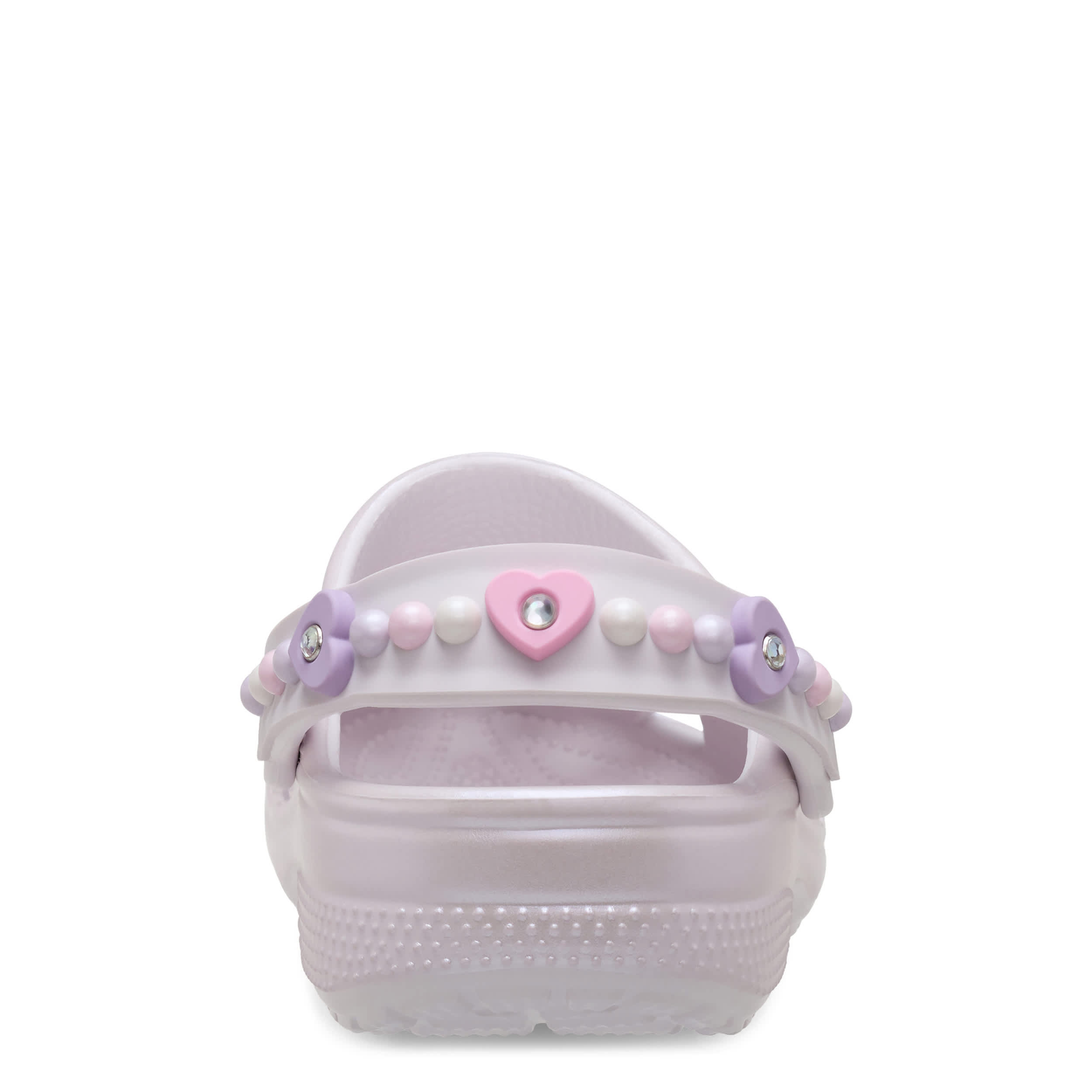CROCS-GIRLS TODDLER CLASSIC PEARLS & HEART SHINE CLOG-PURPLE & 