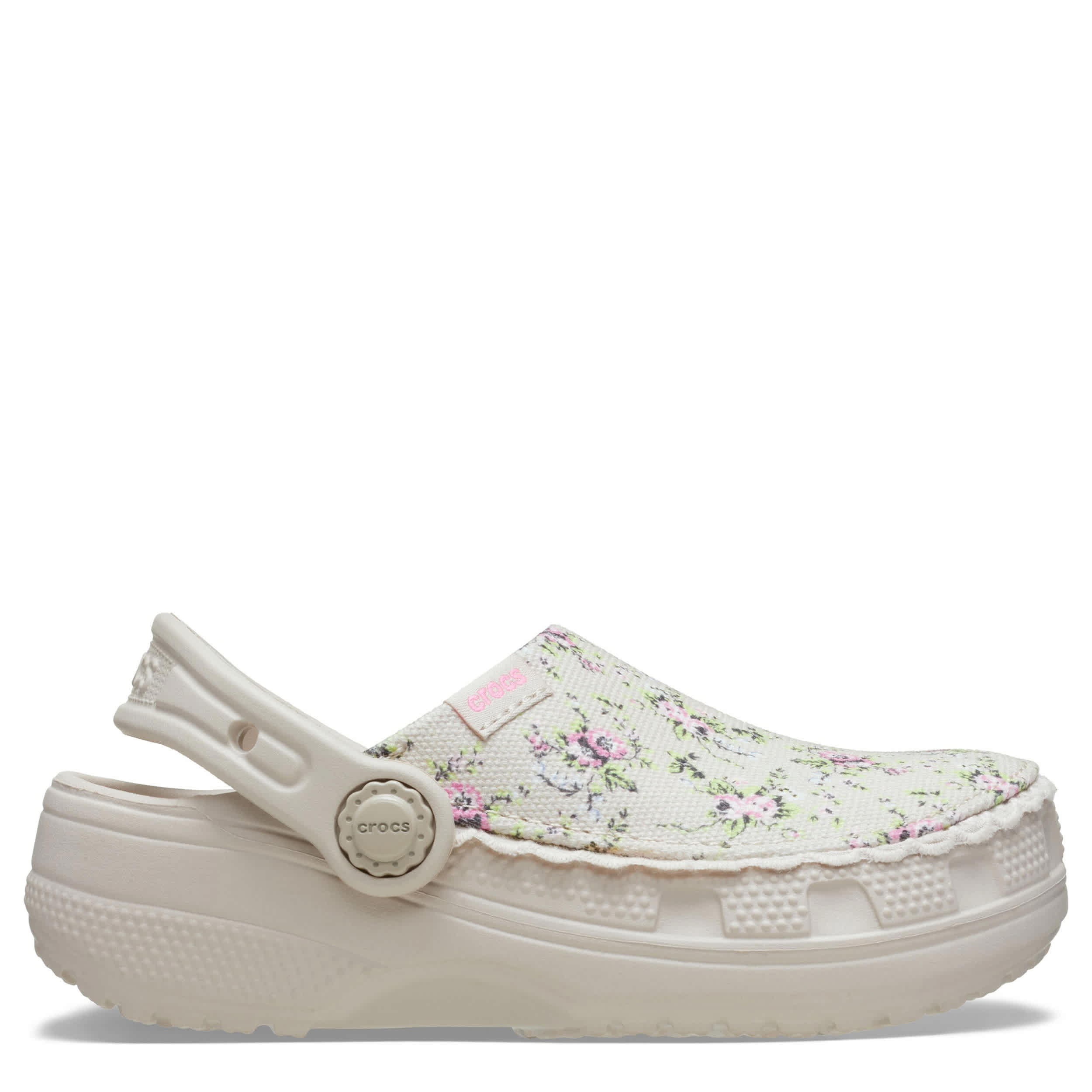 CROCS-GIRLS TODDLER CRAFTED PRINTED CANVAS CLOG-TAN & 