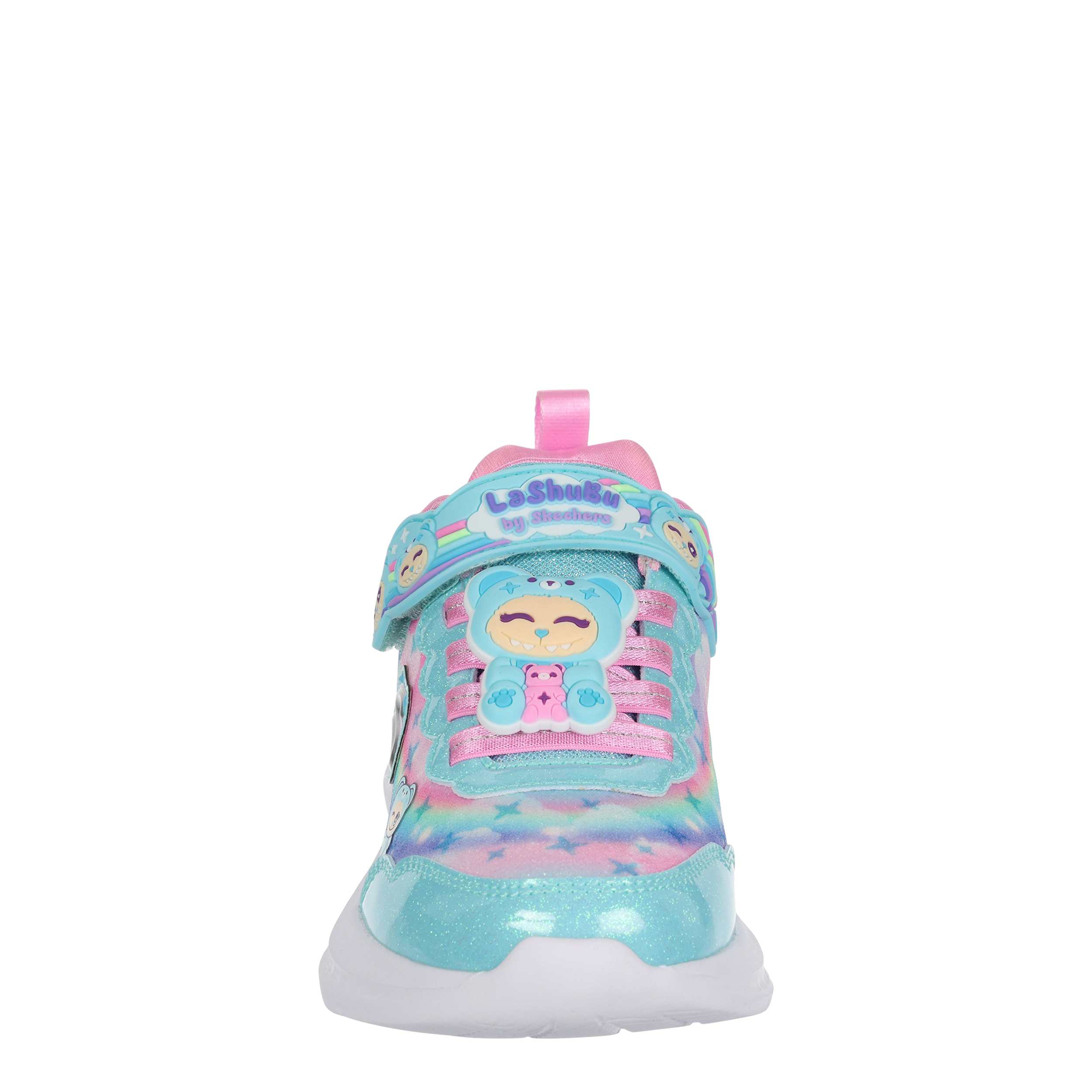 SKECHERS-GIRLS LITTLE KID CUTIE CRITTERS SNEAKER-MINT & MULTICOLOR