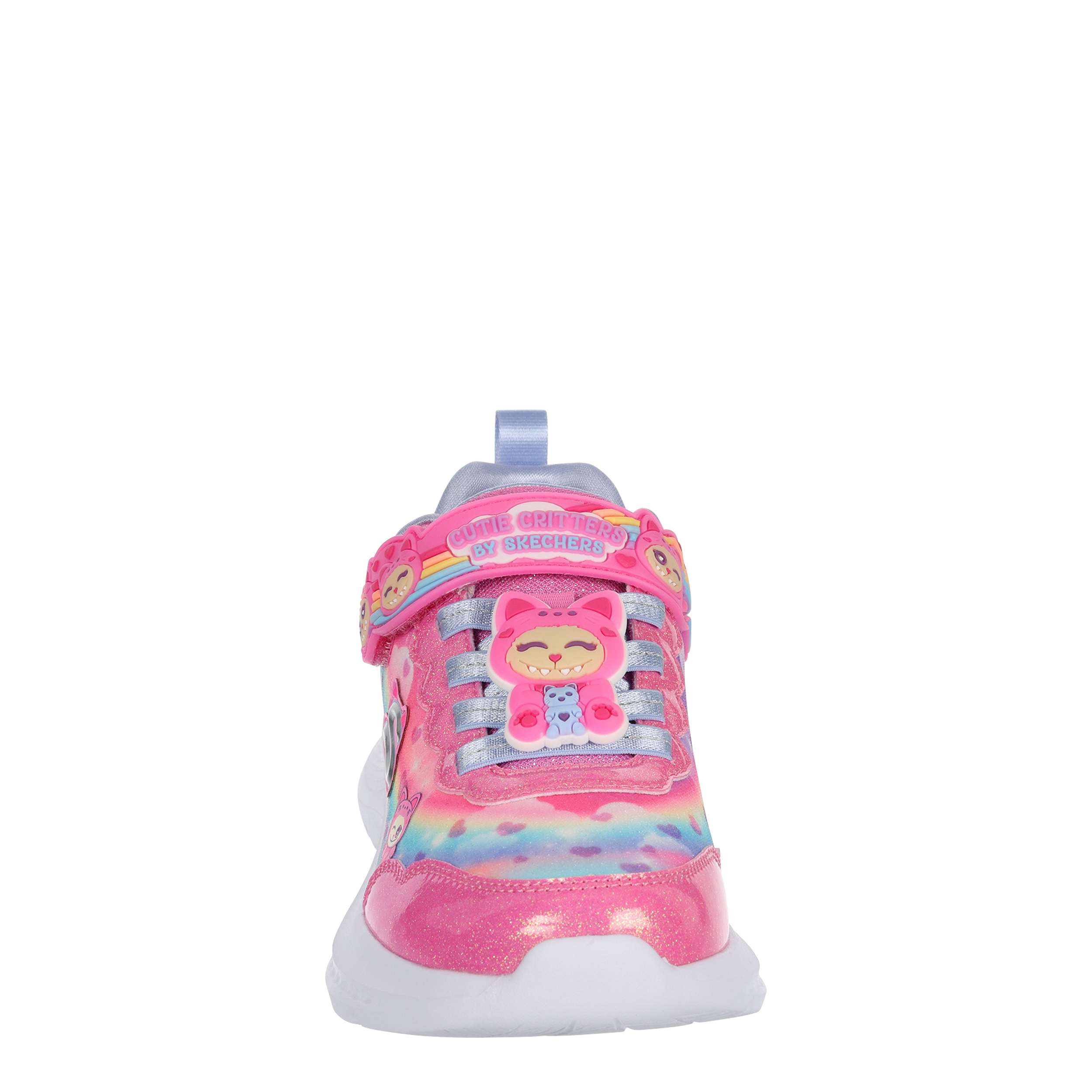 SKECHERS-GIRLS LITTLE KID CUTIE CRITTERS SNEAKER-PINK & MULTICOLOR