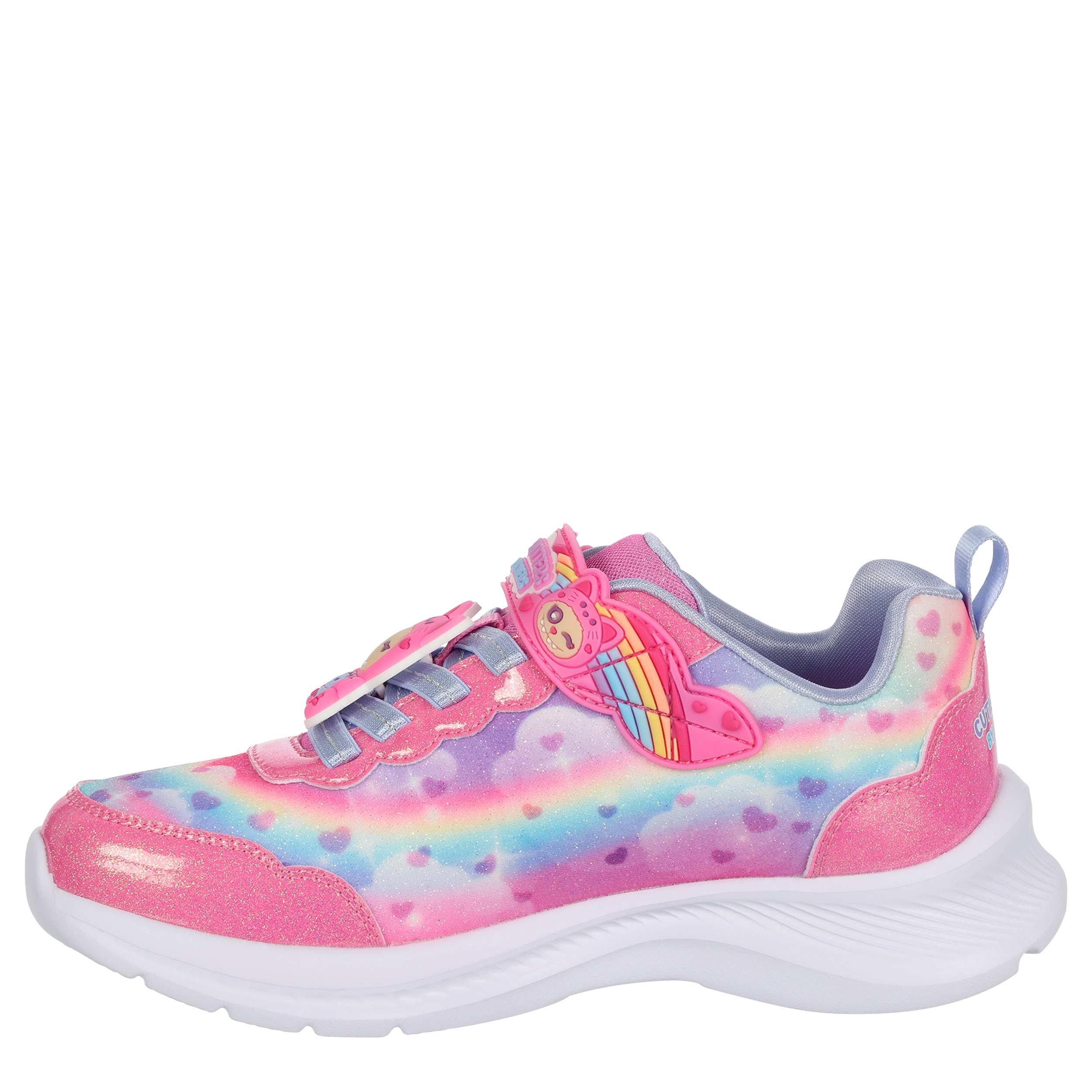 SKECHERS-GIRLS LITTLE KID CUTIE CRITTERS SNEAKER-PINK & MULTICOLOR