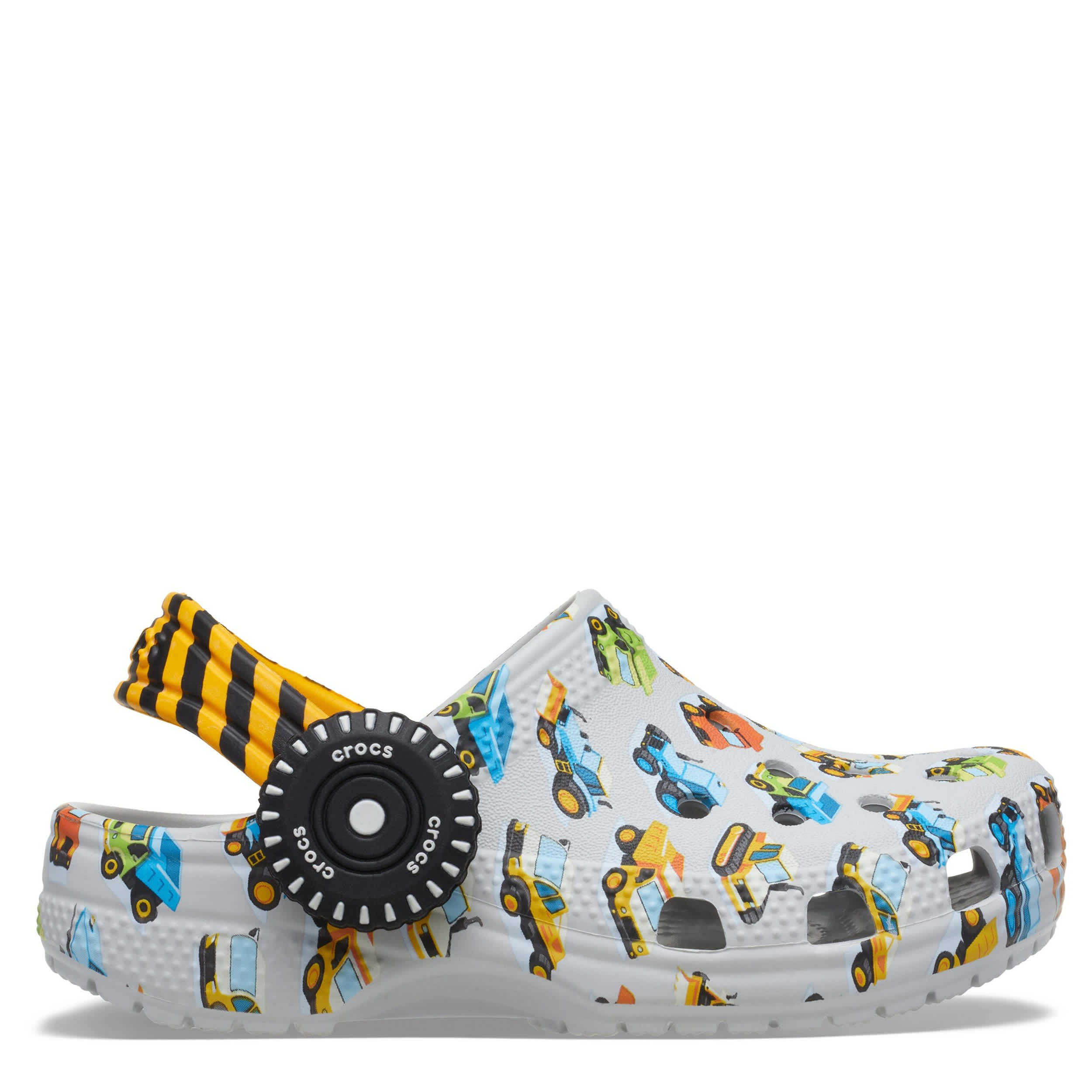 CROCS-BOYS TODDLER CLASSIC TRUCKS GRAPHIC CLOG-GREY & MULTICOLOR